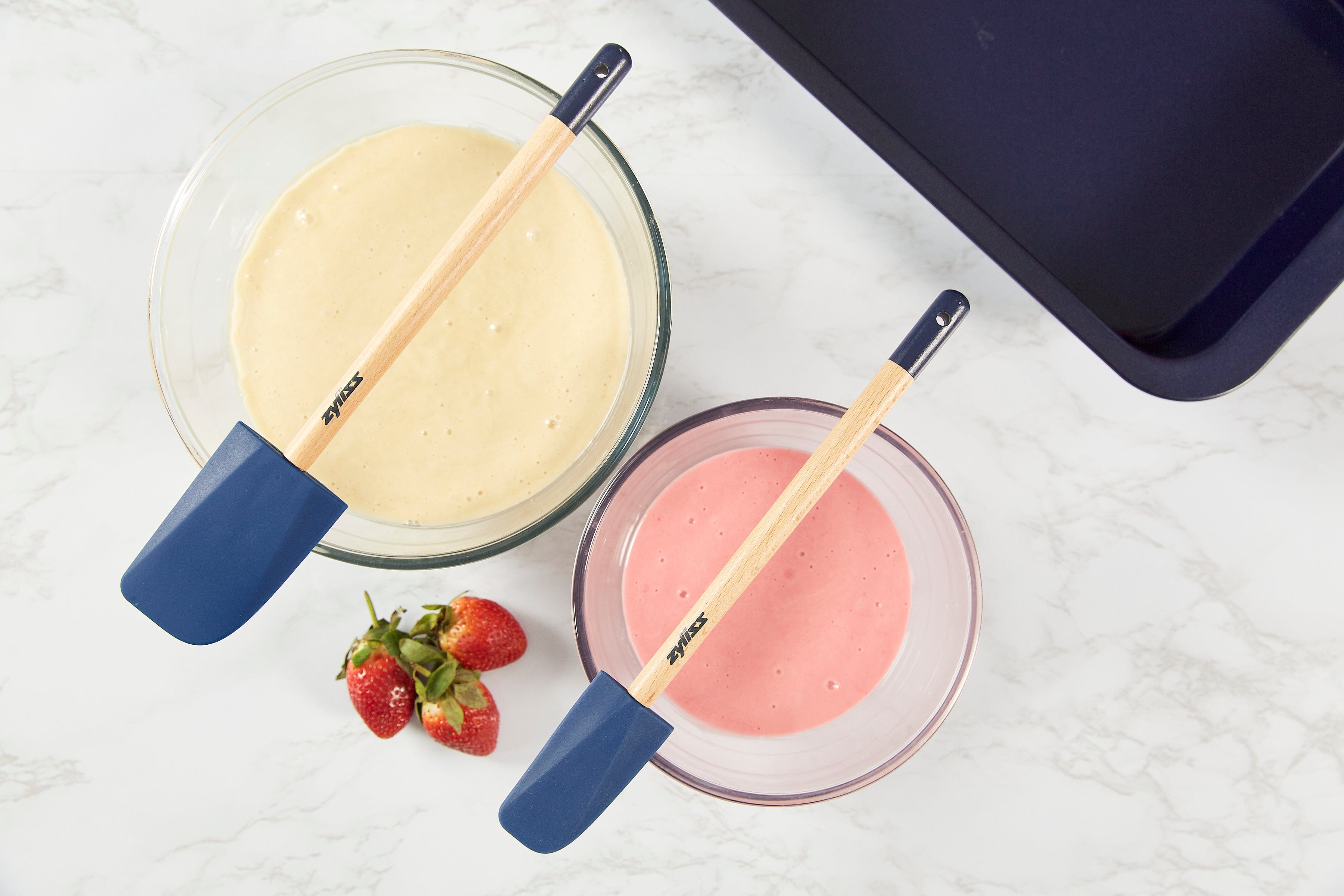 Zyliss 2-Piece Silicone Baking Spatula Set - Heat-Resistant Kitchen Utensils for Baking, Cooking & Cake Decorating | Perfect for Mixing, Flipping & Serving