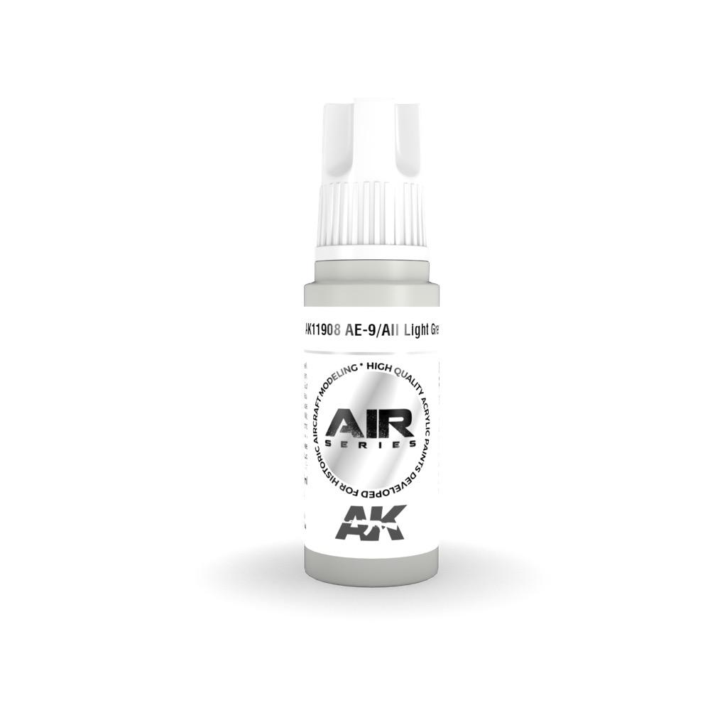 AK Interactive AK11908 Air Series AE 9/AII Light Grey Acrylic Paint - 17ml Bottle for Scale Model Building - Perfect for Aircraft, Tanks & Military Miniatures