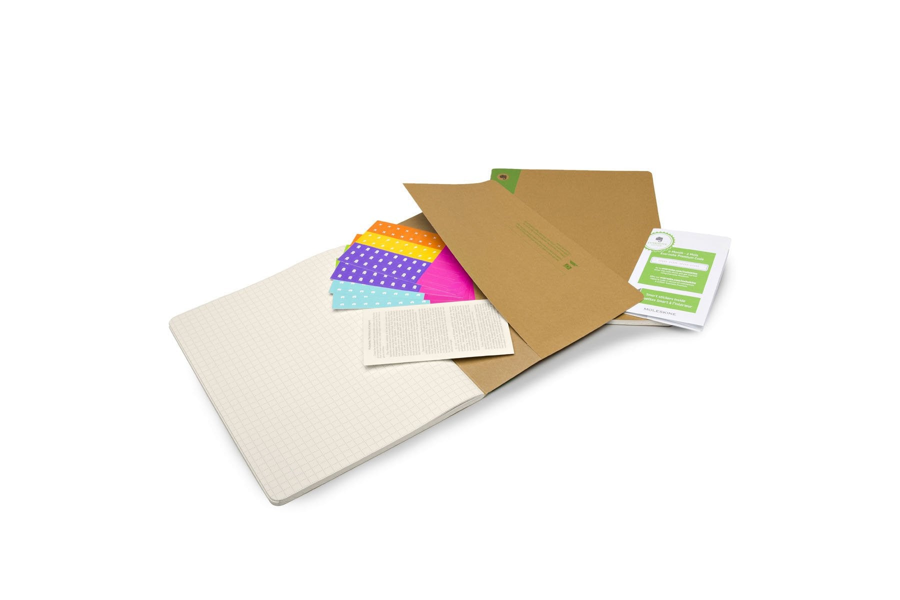 Moleskine Evernote Smart Notebook with Stickers - 2-Pack Journal Set for Note Taking, Planning & Creative Writing | Perfect for Work, School & Travel Organization