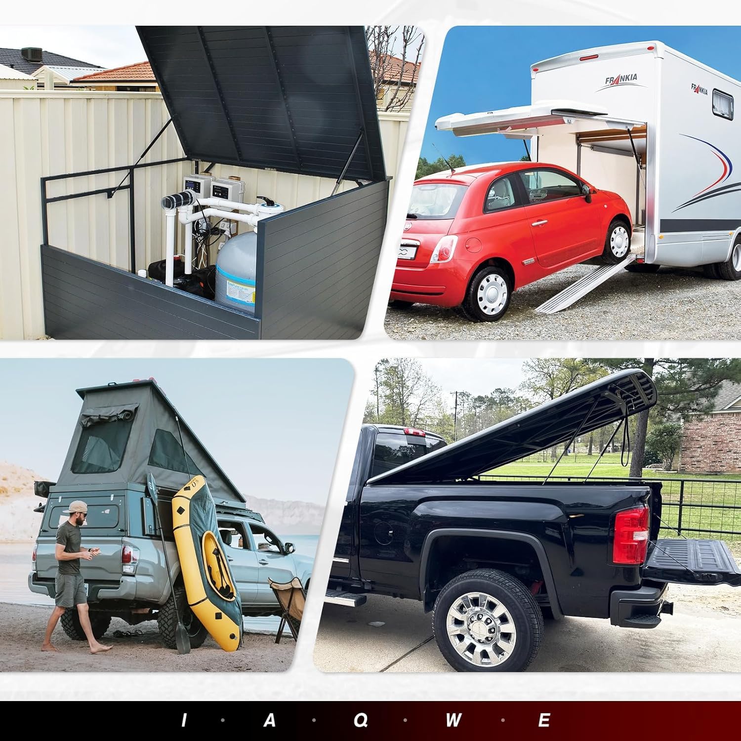 30 Inch 50Lb/222N Heavy Duty Gas Struts Spring Shock Lift Support for Tonneau Cover, Camper, RV Bed, TV Cabinet & Toolbox - 2 Pack - Perfect for Storage Boxes, Floor Hatches & Truck Bed Covers