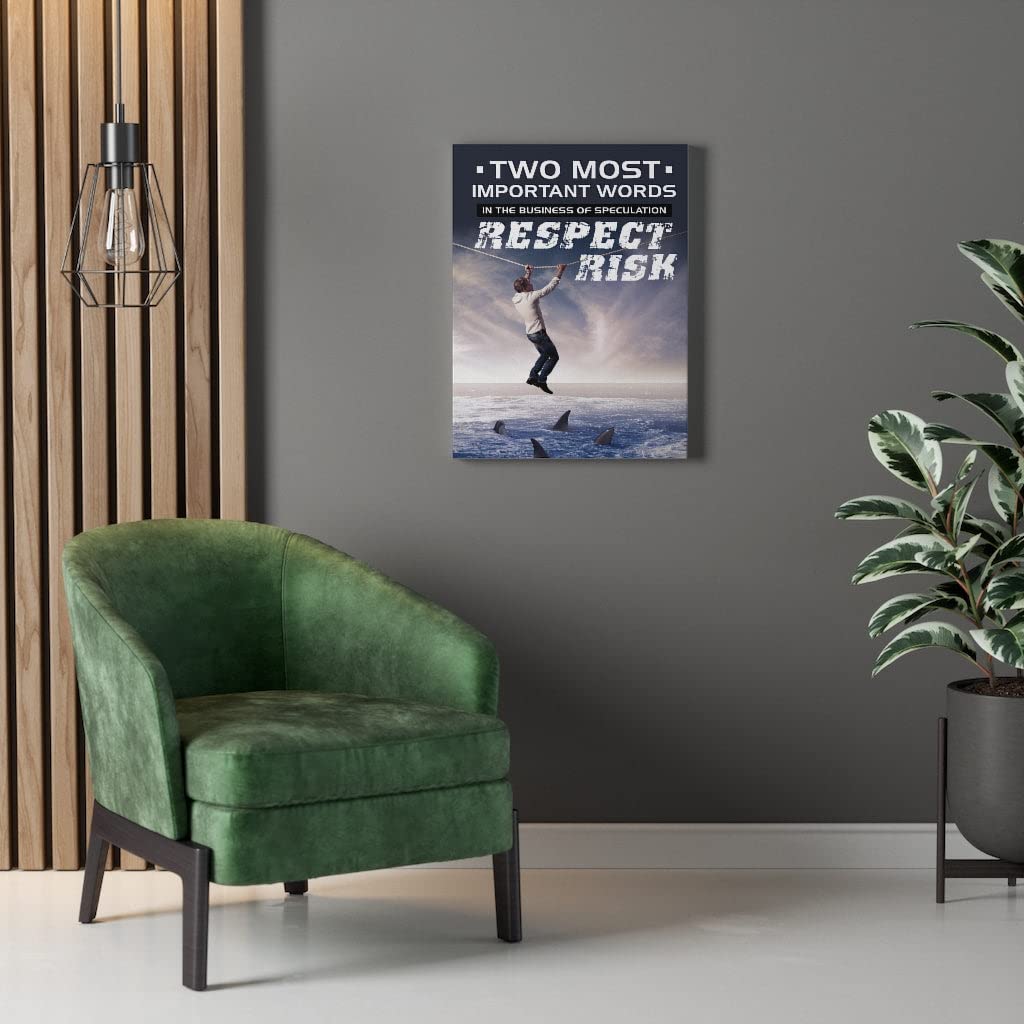 Stock Market Art Canvas Print - Speculation Trader Gift with Inspirational Quotes - Perfect Wall Decor for Office, Home & Trading Room - Unframed Wall Art for Finance Enthusiasts & Investors