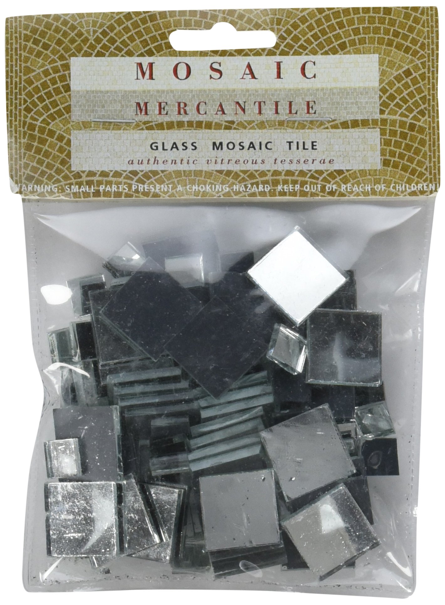 Mosaic Mercantile Mirrored Glass Tiles - 100-Piece Assorted Square Tiles for DIY Home Decor, Backsplash, Wall Art & Craft Projects - Reflective Decorative Mosaic Pieces for Bathroom, Kitchen & Living Room Design