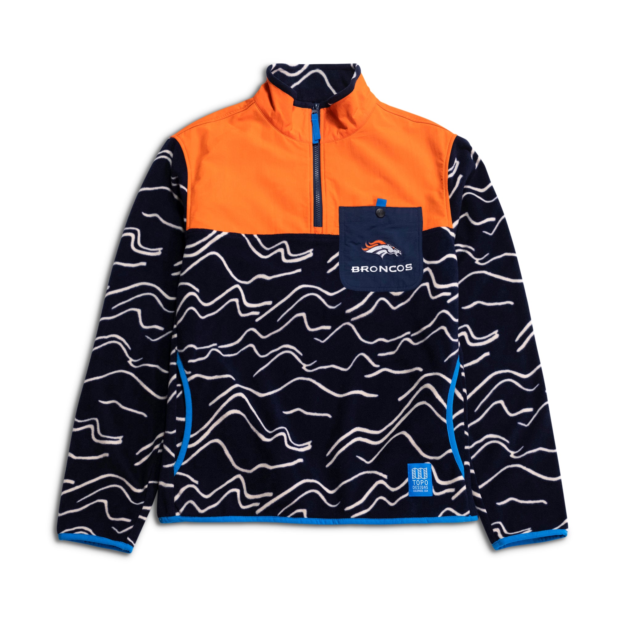 Navy Scribble Mountain / Scarlet Ibis