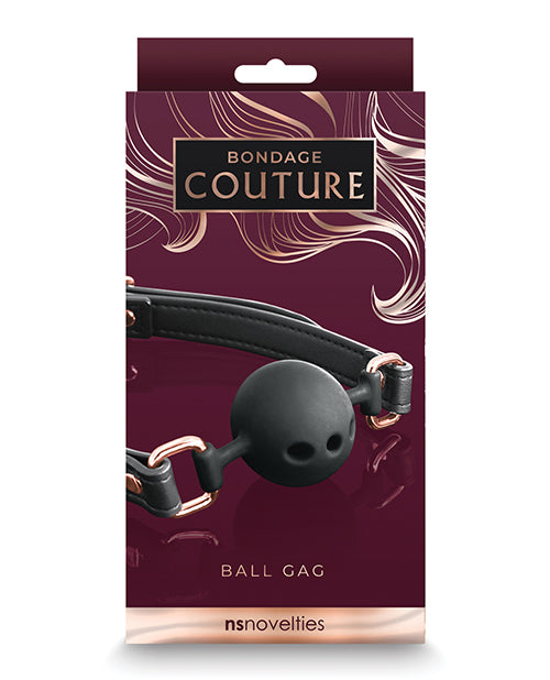 Bondage Couture Silicone Ball Gag - Black BDSM Gag for Adults - Perfect for Role Play, Fetish, and Sensory Deprivation Scenes