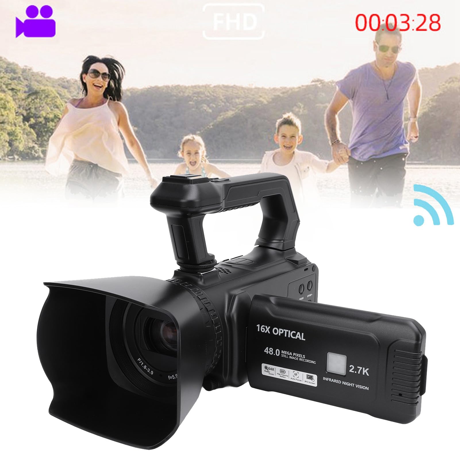 2.7K 48MP Digital Video Camera with 16X Digital Zoom & 64X Hybrid Zoom - 4