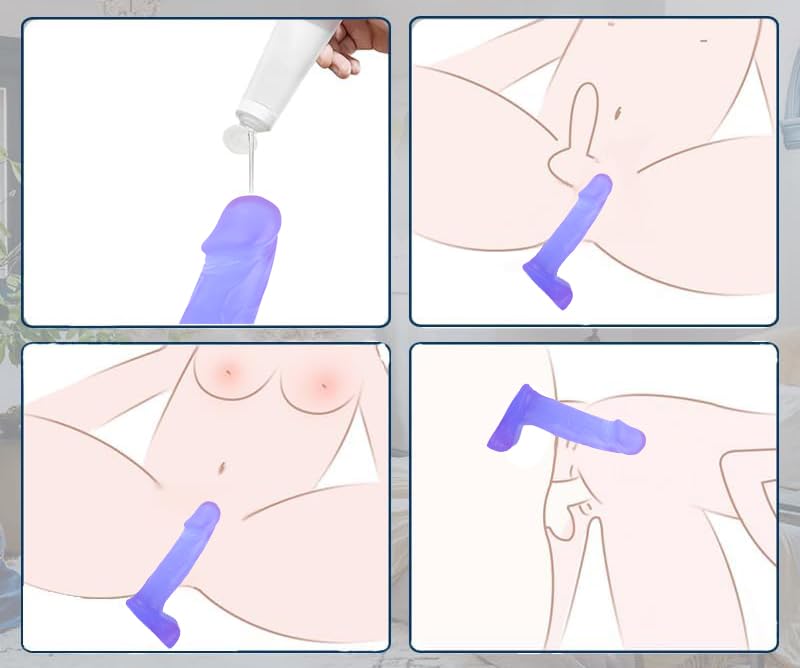 4.3 Inch Realistic Silicone Dildo for Beginners - Lifelike Anal Sex Toy for Women, Men & Couples - G-Spot Stimulator & Anal Training Kit (Purple) | Perfect for Solo Play, Couples Fun & BDSM Exploration