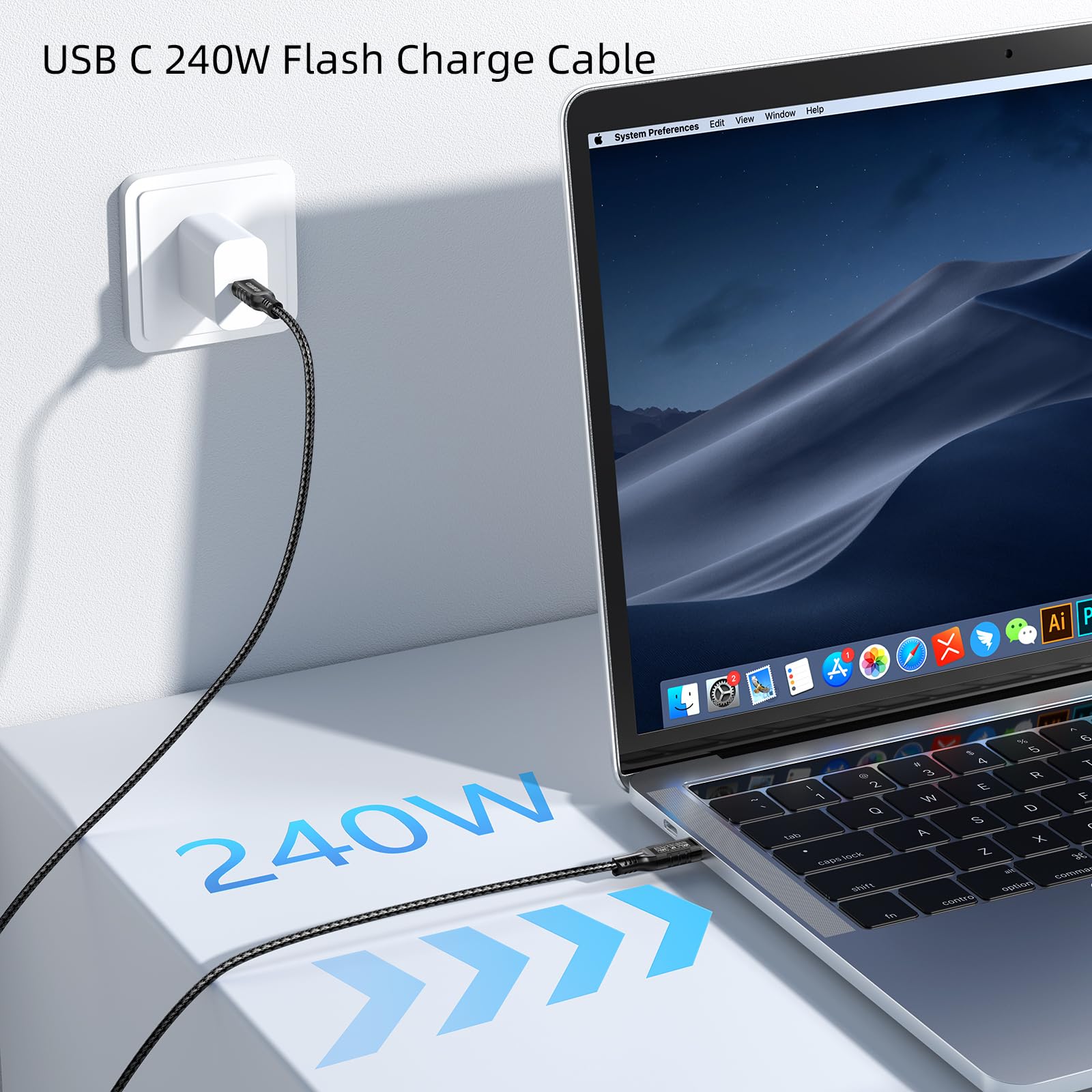 40Gbps USB C Cable 2-Pack 3.3ft - Thunderbolt 4/3 Compatible, 240W PD Fast Charging & 8K/4K Video - for MacBook, iPhone 15, iPad Pro, Samsung Galaxy S24/S23 - Perfect for High-Speed Data Transfer, Fast Charging, and Ultra HD Video Streaming