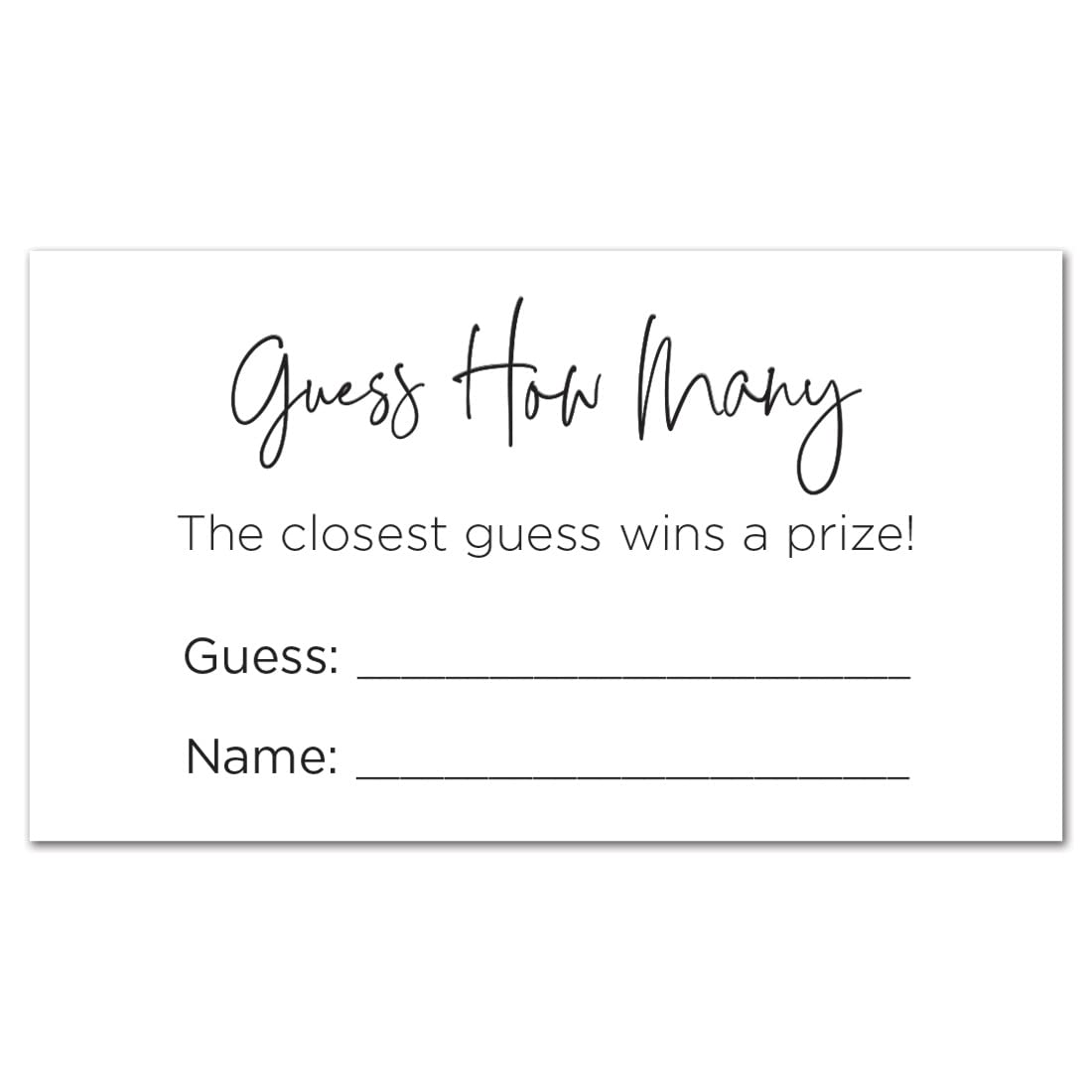 Guess How Many Game Cards - Set of 48 Minimalist Party Game Cards for Baby Showers, Bridal Showers & Birthday Parties - Fun Interactive Counting Game by InvitationHouse