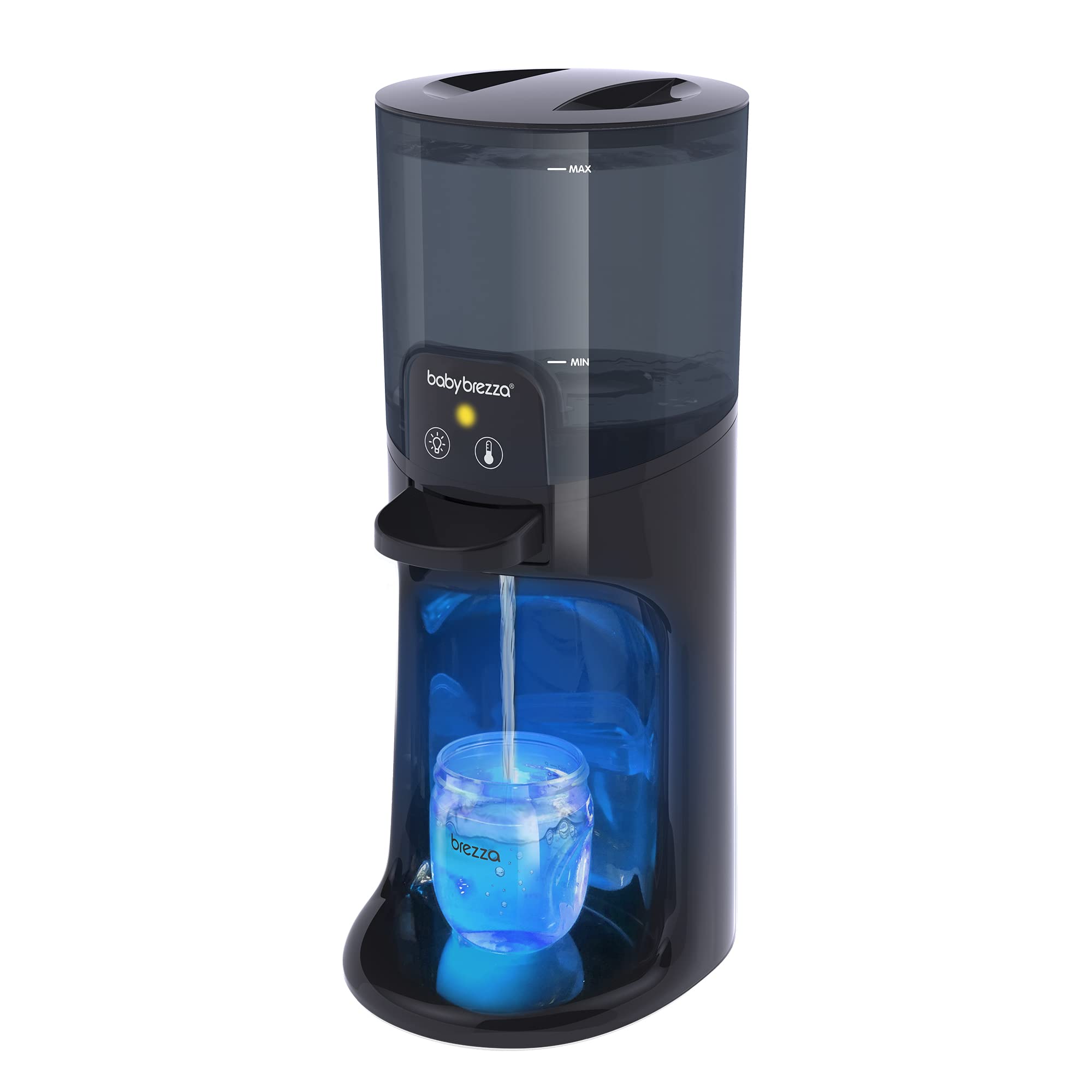 Baby Brezza Instant Warmer Advanced with LED Nightlight - Digital Baby Bottle Warmer for Formula & Breastmilk - Perfect Temperature Water Dispenser 24/7 - Ideal for Night Feedings & Travel - Black, 1.0 Count