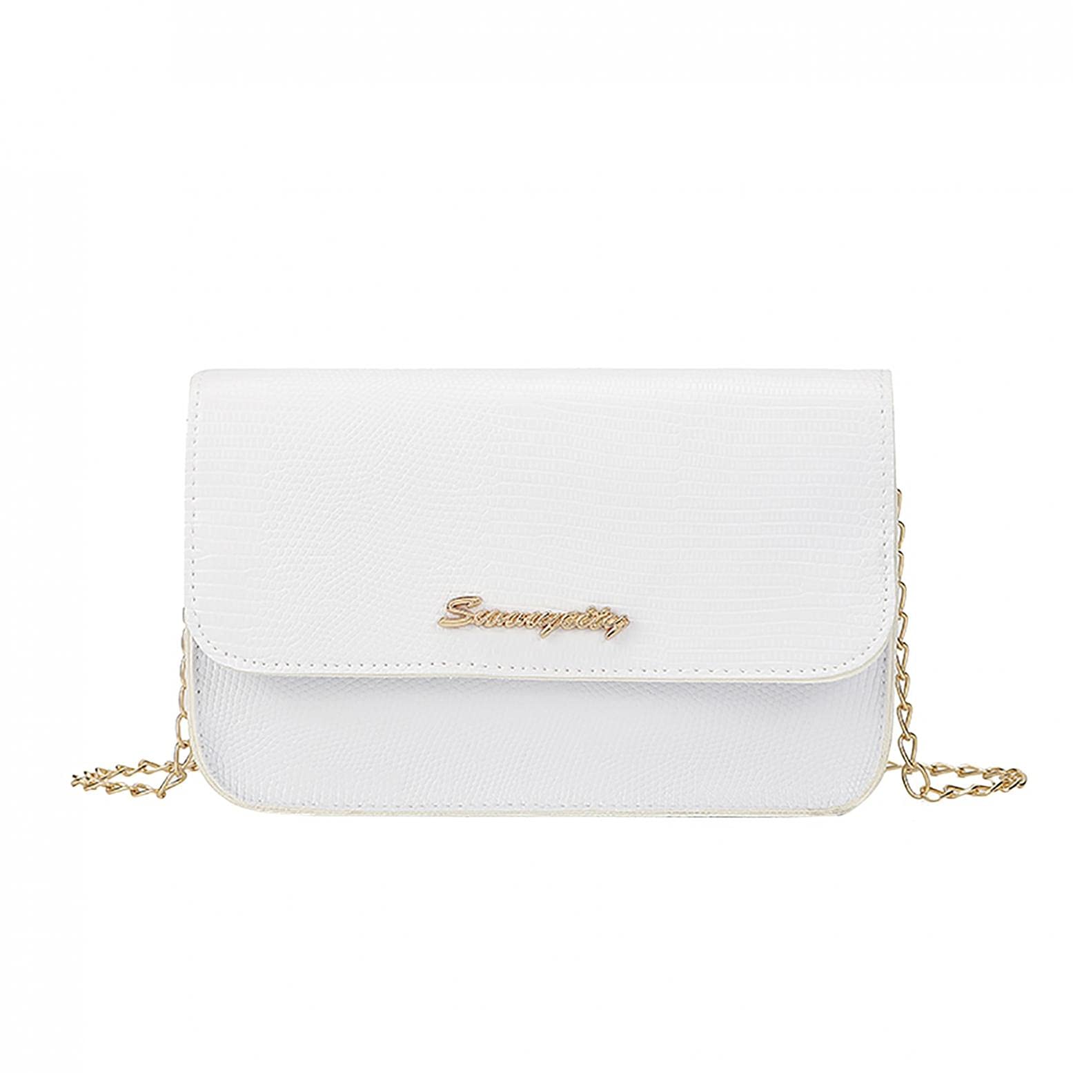 PATOPO Women's Crossbody Bag - Stylish Square Shoulder Bag with Chain Strap, Elegant Solid Color Messenger Purse for Daily Use, Work, and Travel