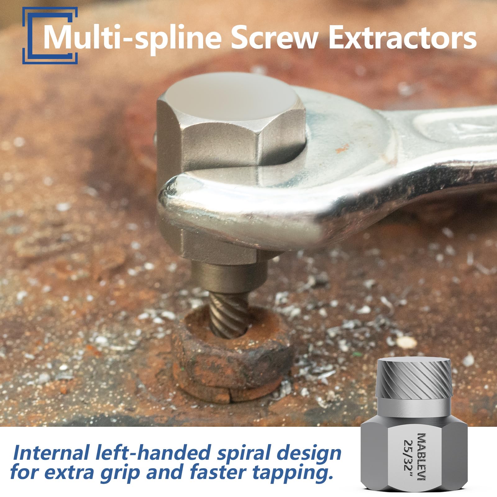 MABLEVI 49 Pcs Screw Extractor Bolt Extractor Set - Left Hand Drill Bit & Multi-Spline Stripped Bolt Remover for Broken, Rusted Nuts, Bolts, Screws - Ideal for Automotive, Machinery, and DIY Repairs