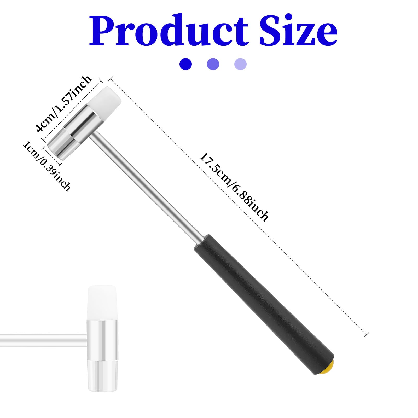 Dual Head Mini Hammer - 6.88 Inch Lightweight Plastic & Metal Jewelry Hammer for DIY Crafts, Watch Repair, Leatherworking, Woodworking & Instrument Tuning | Perfect for Home Workshops & Hobby Projects
