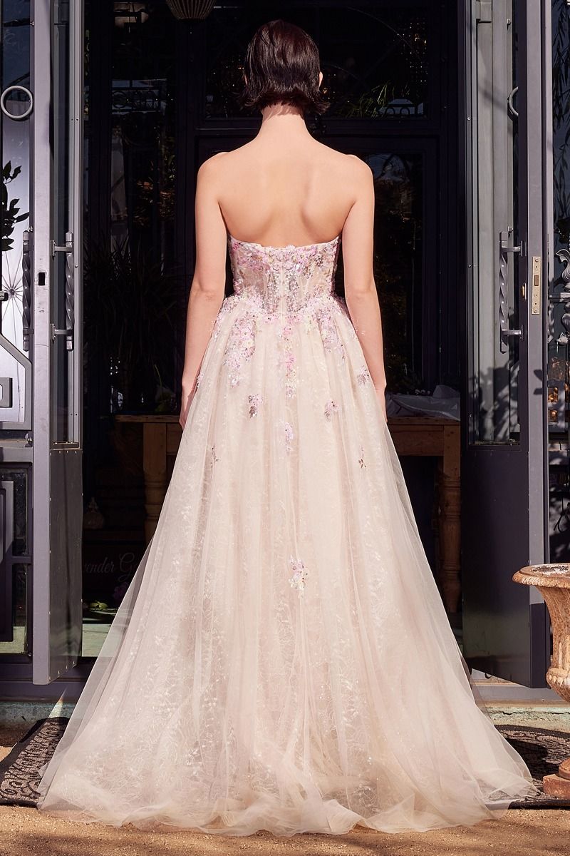 Andrea & Leo A1468 Summer Garden Applique A-Line Gown - Elegant Floral Dress for Weddings, Parties & Special Occasions