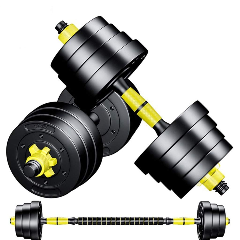 ZSM Adjustable Dumbbell Set 10kg×2 (44LB) - PE Material Weight Dumbbells for Home Gym, Strength Training & Bodybuilding - Perfect for Women's Fitness Workouts (Yellow Color)
