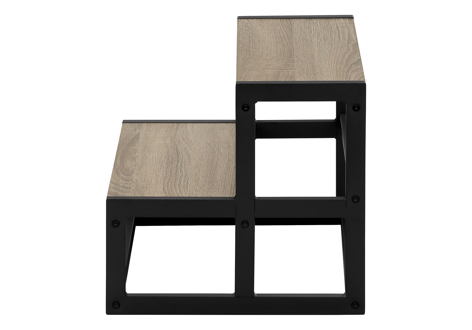 Modern Black Metal Step Ladder Stool - 3-Step Folding Stool for Home, Kitchen, Bedroom & Bathroom - Non-Slip Safety Stool for Reaching High Shelves & Storage Organization
