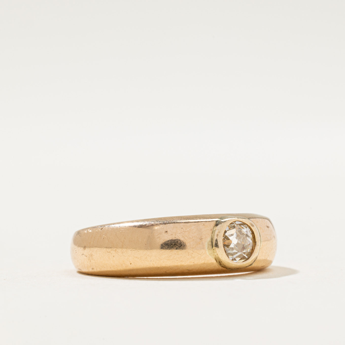 Vintage Old European Cut Diamond Bezel Ring - 0.34ct G-H Color SI Clarity Size 6.75 - Perfect for Engagement, Wedding Bands & Anniversary Gifts