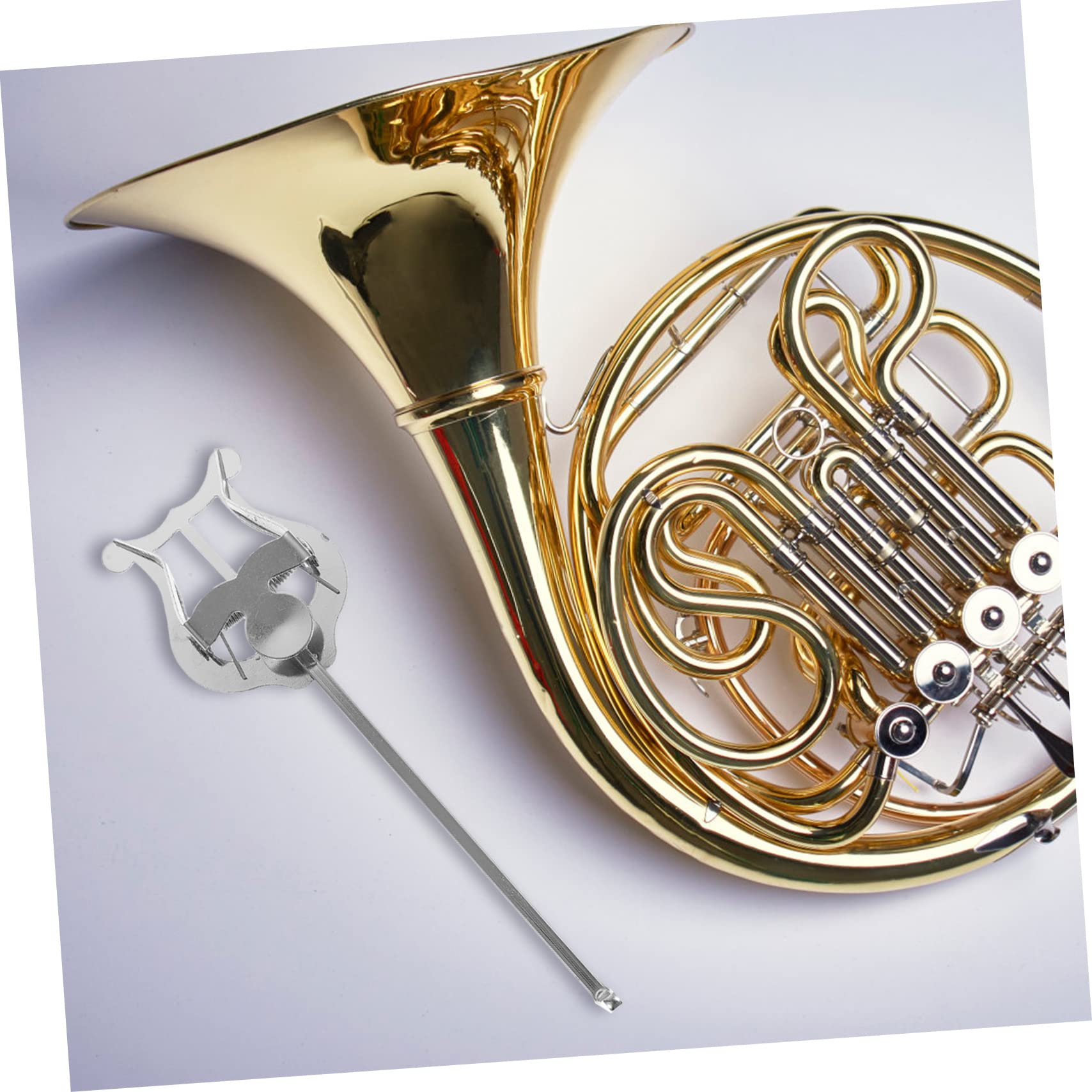 SUPVOX Trumpet Lyre Stand - Portable Sheet Music Holder for Clarinet, French Horn & Marching Band - Durable Iron Silver Clip Book Holder - Perfect for Practice, Performances & Outdoor Concerts