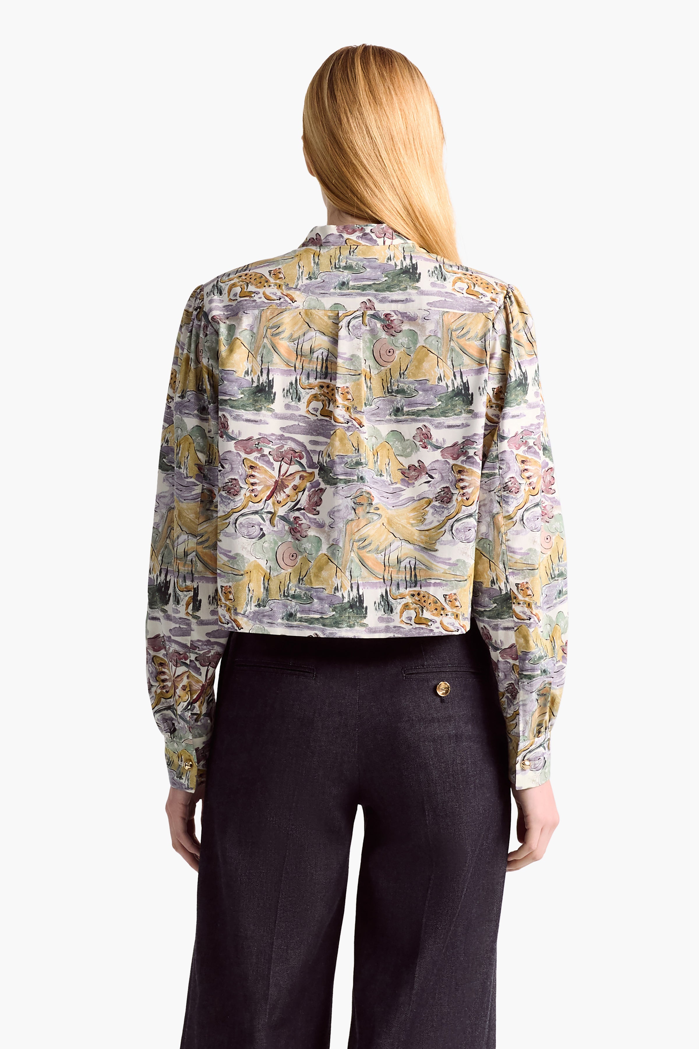 Margot Top Ivory Mythical Allover Print Blouse - Elegant Boho Chic Women's Tunic for Casual Wear & Festivals