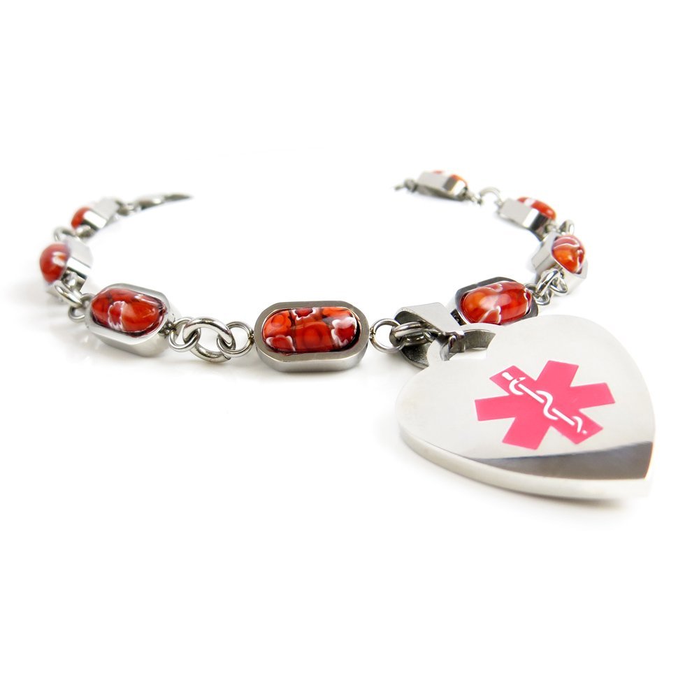 Custom Engraved Medical ID Bracelet - 316L Stainless Steel Allergy Alert Emergency Medical Jewelry for Men & Women - Perfect for Diabetes, Allergies & Emergency Situations