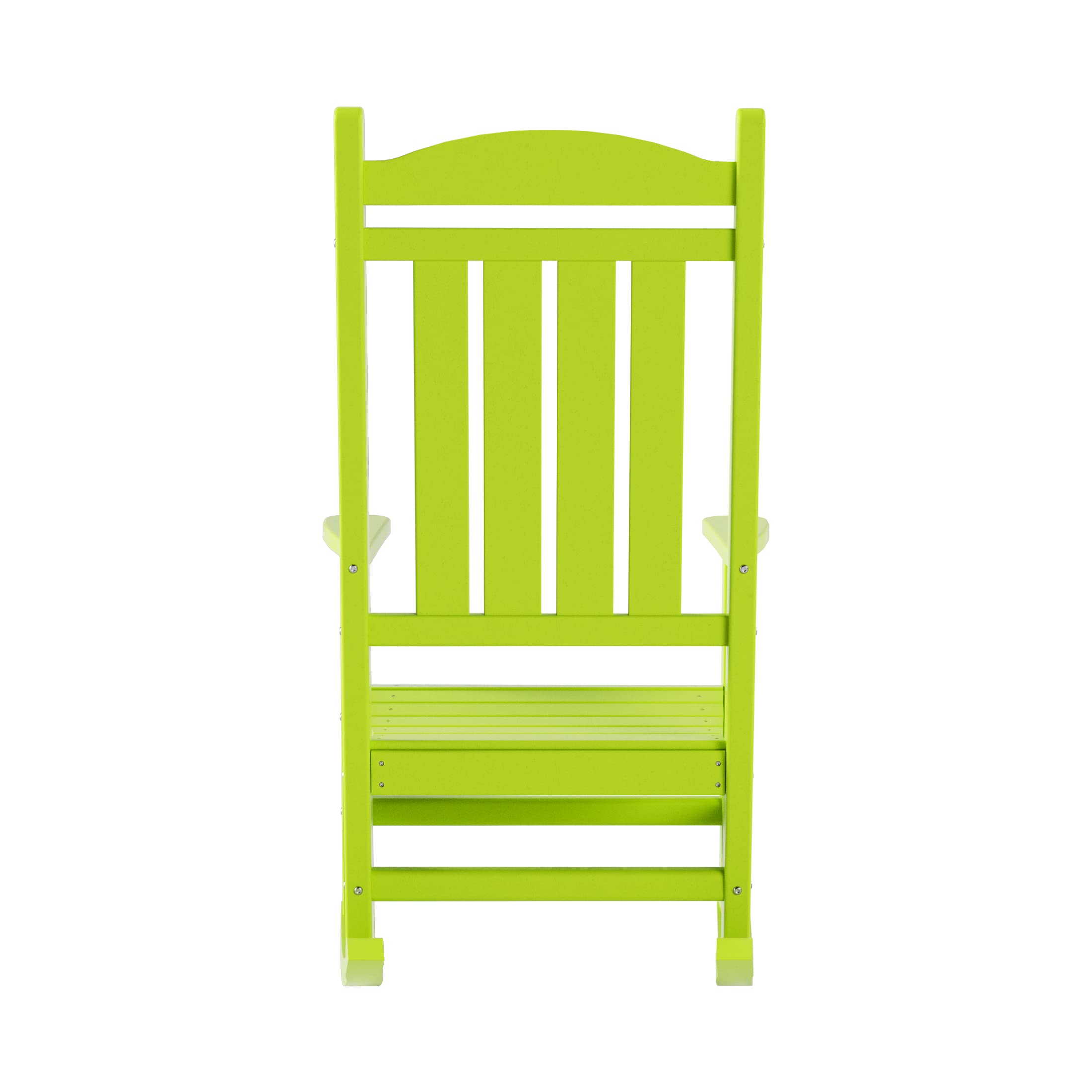 WO Home Furniture 4-Piece Patio Rocking Chair Set - HDPE UV-Resistant Outdoor Rocking Chairs in Lime Green - Perfect for Porch, Garden, and Backyard Relaxation