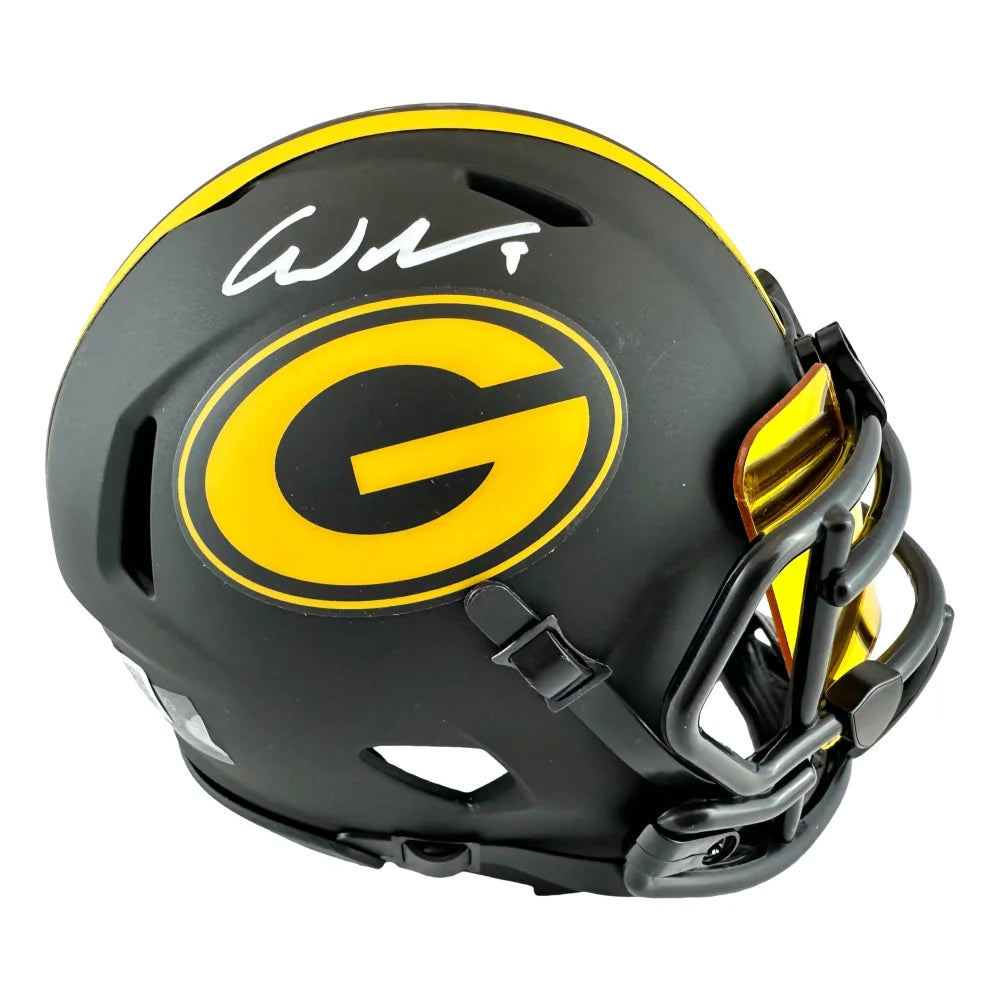Christian Watson Autographed Green Bay Packers Eclipse Mini Helmet - Signed Memorabilia for NFL Fans, Collectors & Sports Decor | Perfect for Man Cave, Game Room Display & Football Gift