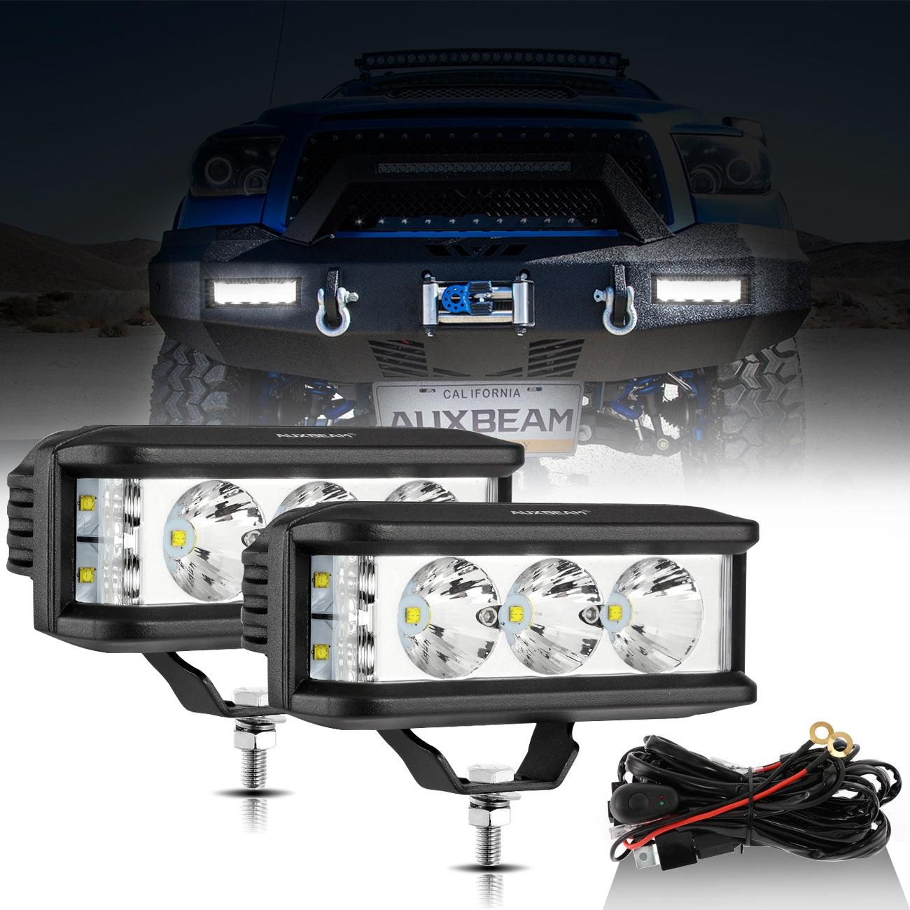 R5 Series 5 Inch 68W White Square LED Pod Lights - Spot Beam Side Shooter for Off-Road Trucks, ATVs, UTVs & Marine Boats - Waterproof LED Light Bar for Night Driving & Outdoor Adventures