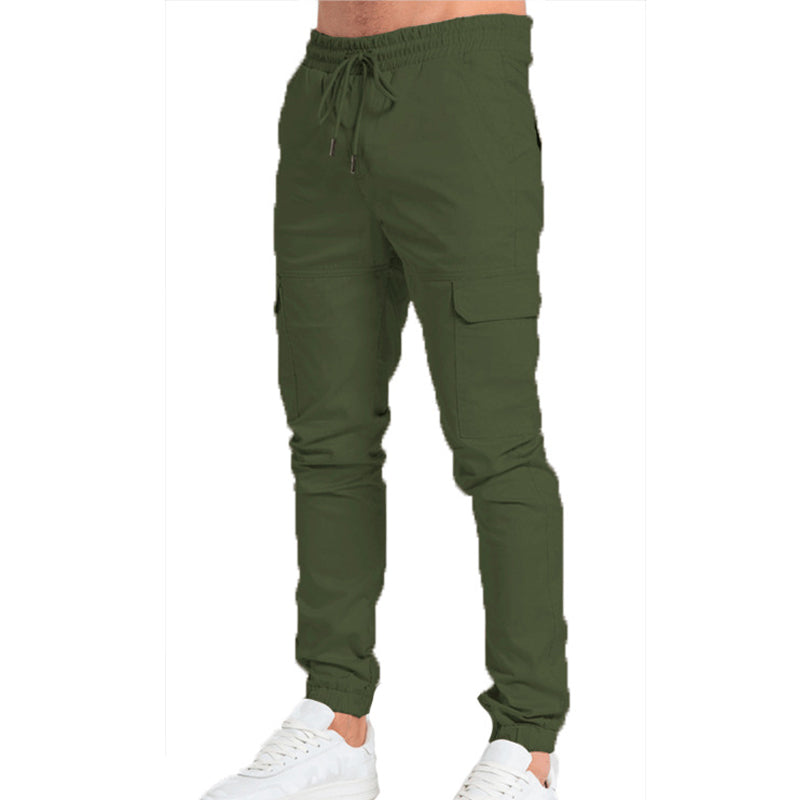 Slim Fit Men's Casual Solid Color Pants - Comfortable Stretch Trousers for Office, Travel & Everyday Wear | Breathable & Lightweight Men's Dress Pants
