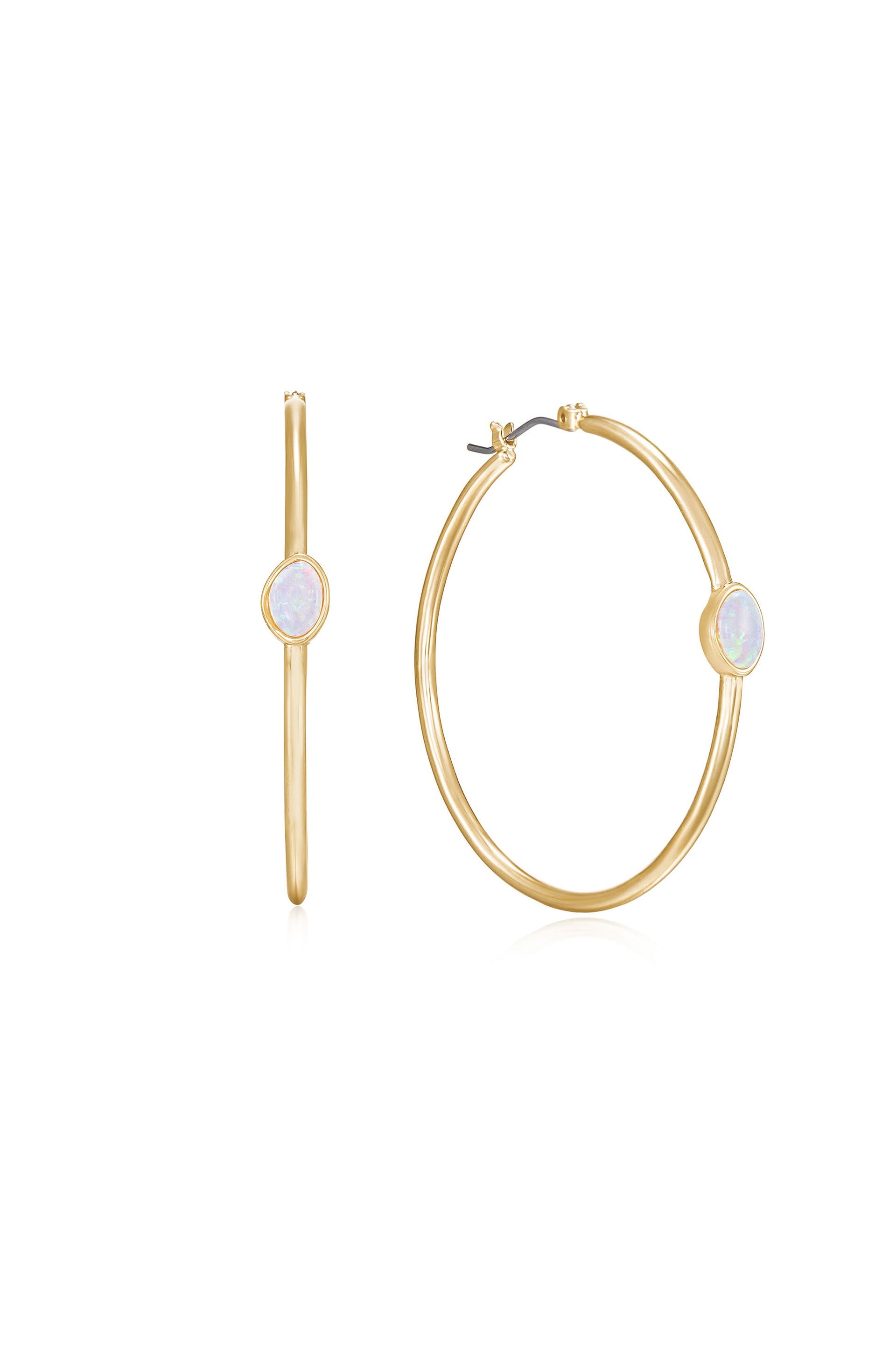Opal Hoop Earrings - Dainty Sterling Silver Opal Drop Earrings for Women | Perfect for Weddings, Parties & Everyday Elegance
