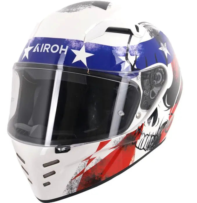 Airoh Connor Gloss Nation Motorcycle Helmet - DOT Certified Full Face Helmet for Men & Women - Lightweight & Comfortable for Street Biking, Racing, and Commuting