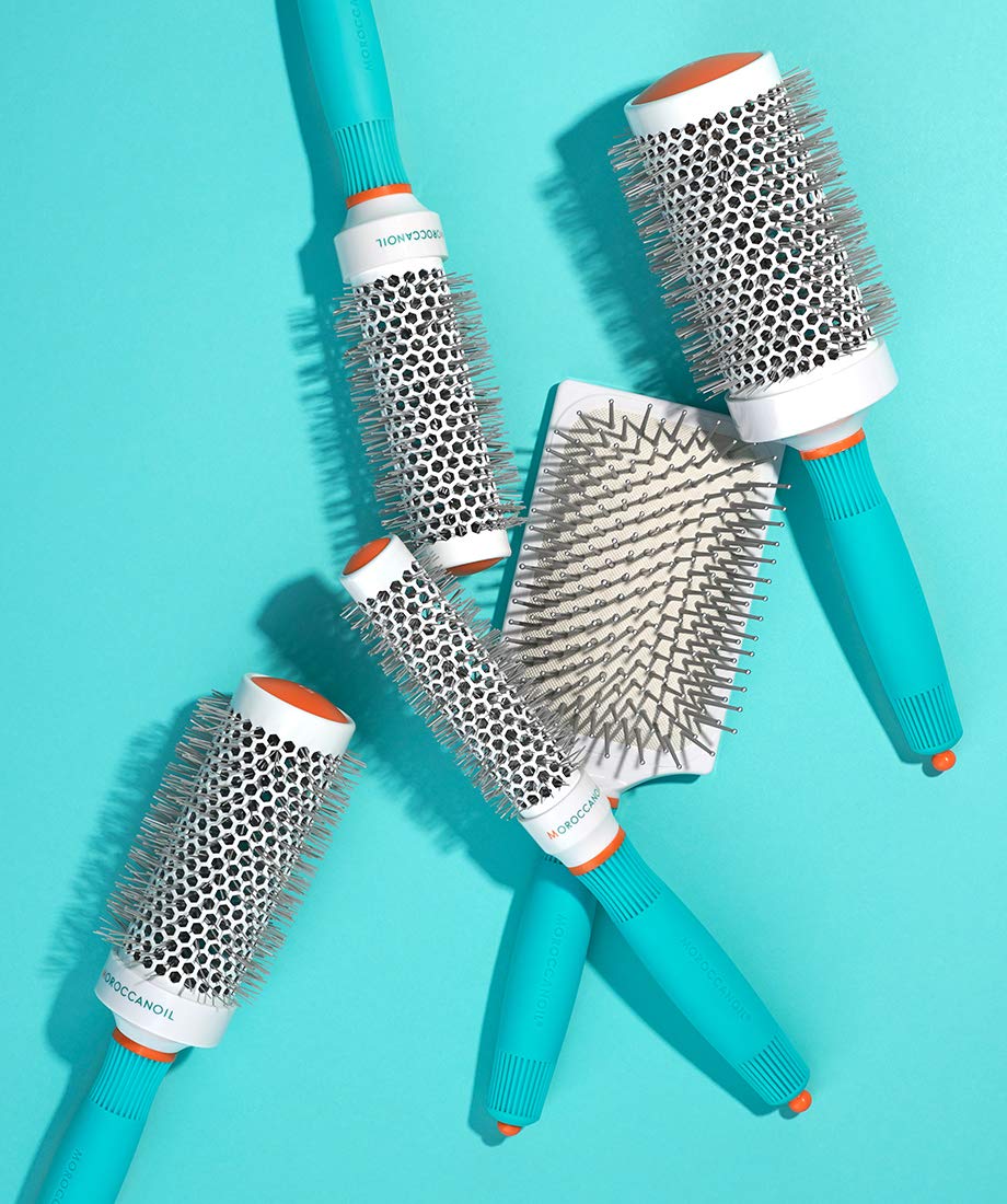 Moroccanoil Ceramic Round Hair Brush for Smoothing & Styling - Perfect for Blowouts, Curling & Volumizing at Home or Salon