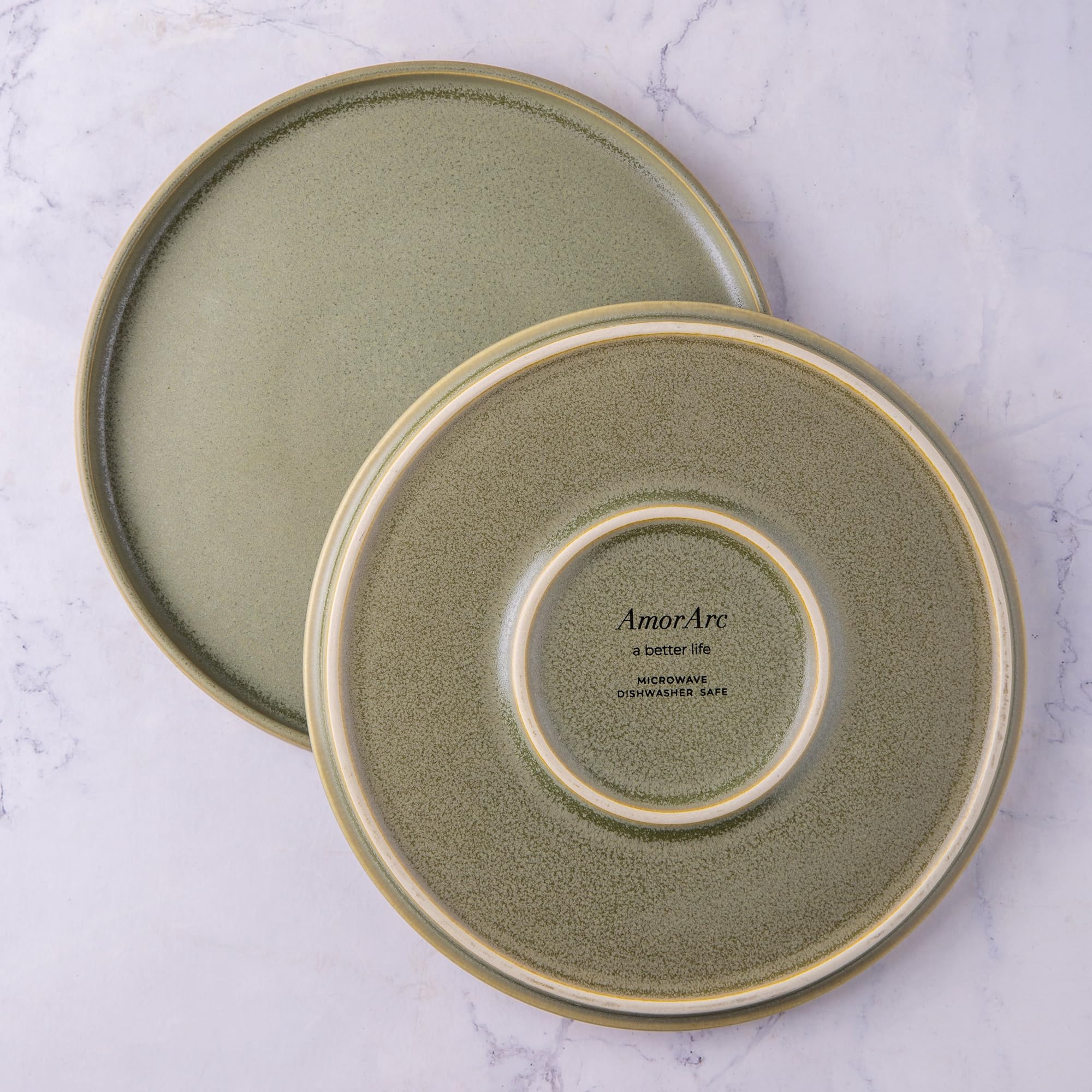 AmorArc 12-Piece Stoneware Dinnerware Set for 4 - Chip Resistant & Microwave Safe for Everyday Dining