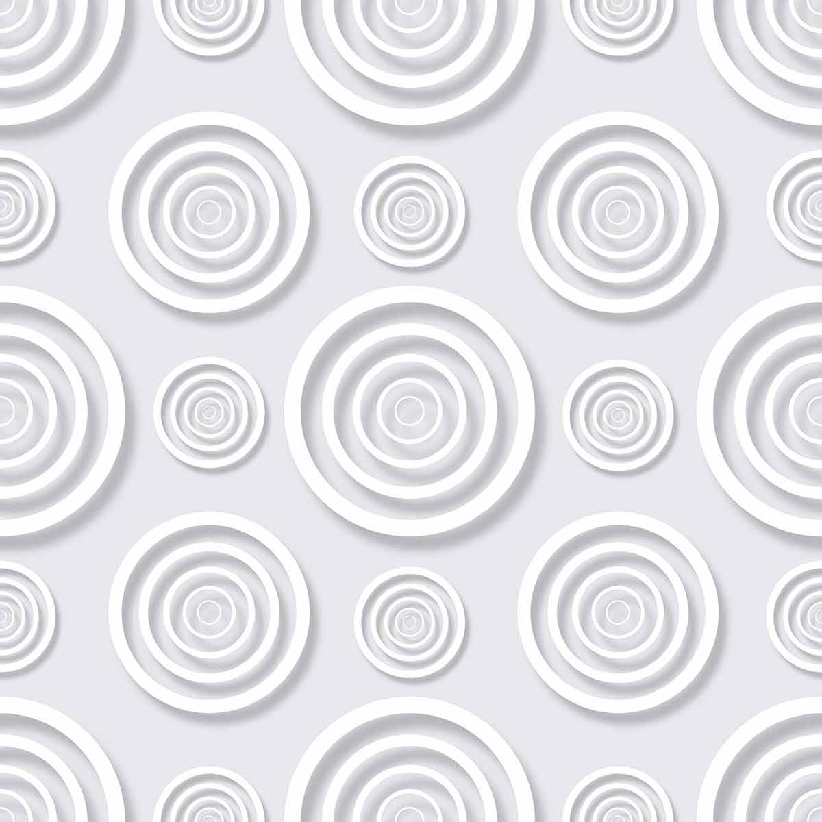 Grey Circle Peel and Stick Removable Wallpaper - Self-Adhesive Decorative Wall Covering for Bedroom, Living Room, and Office Decor
