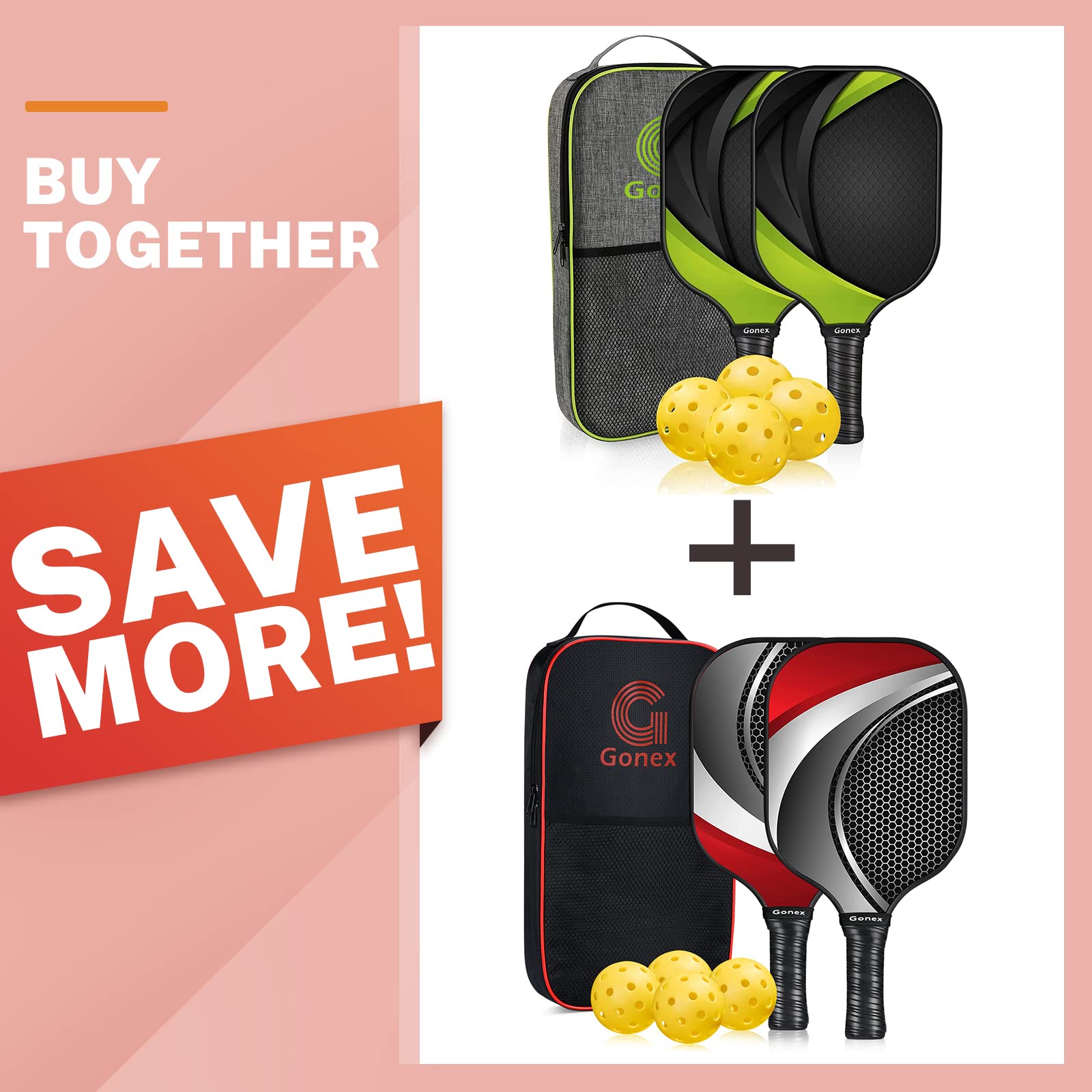 USAPA Approved Graphite Pickleball Paddles Set of 2 or 4 - Lightweight Pickleball Rackets with 8 Balls & Carry Bag - Perfect for Outdoor/Indoor Court Play & Tournament Training