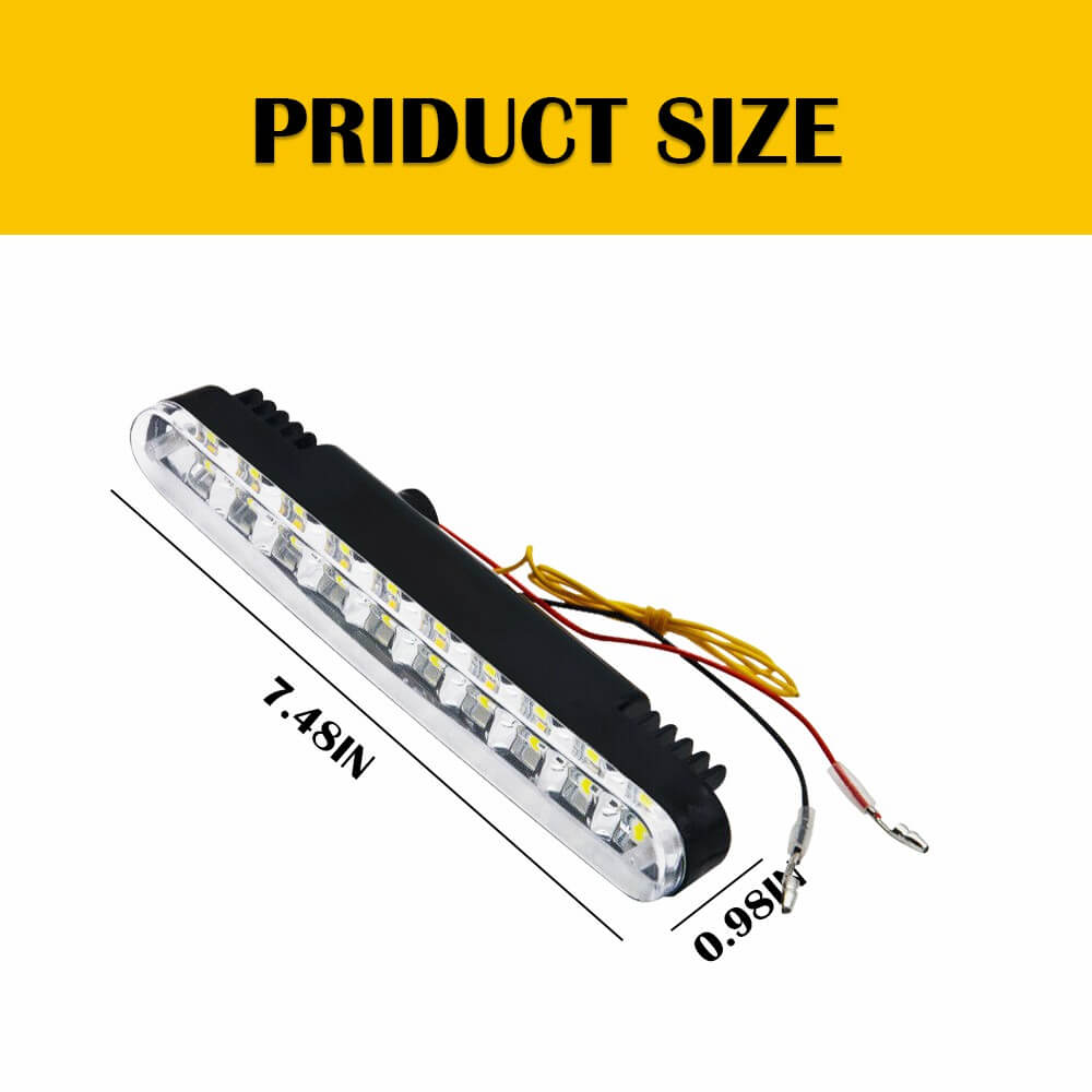 Universal LED Daytime Running Lights Kit - White & Amber Turn Signal Lights (30pcs LED Chips) for Cars, Trucks & SUVs - Enhanced Visibility & Safety Day & Night