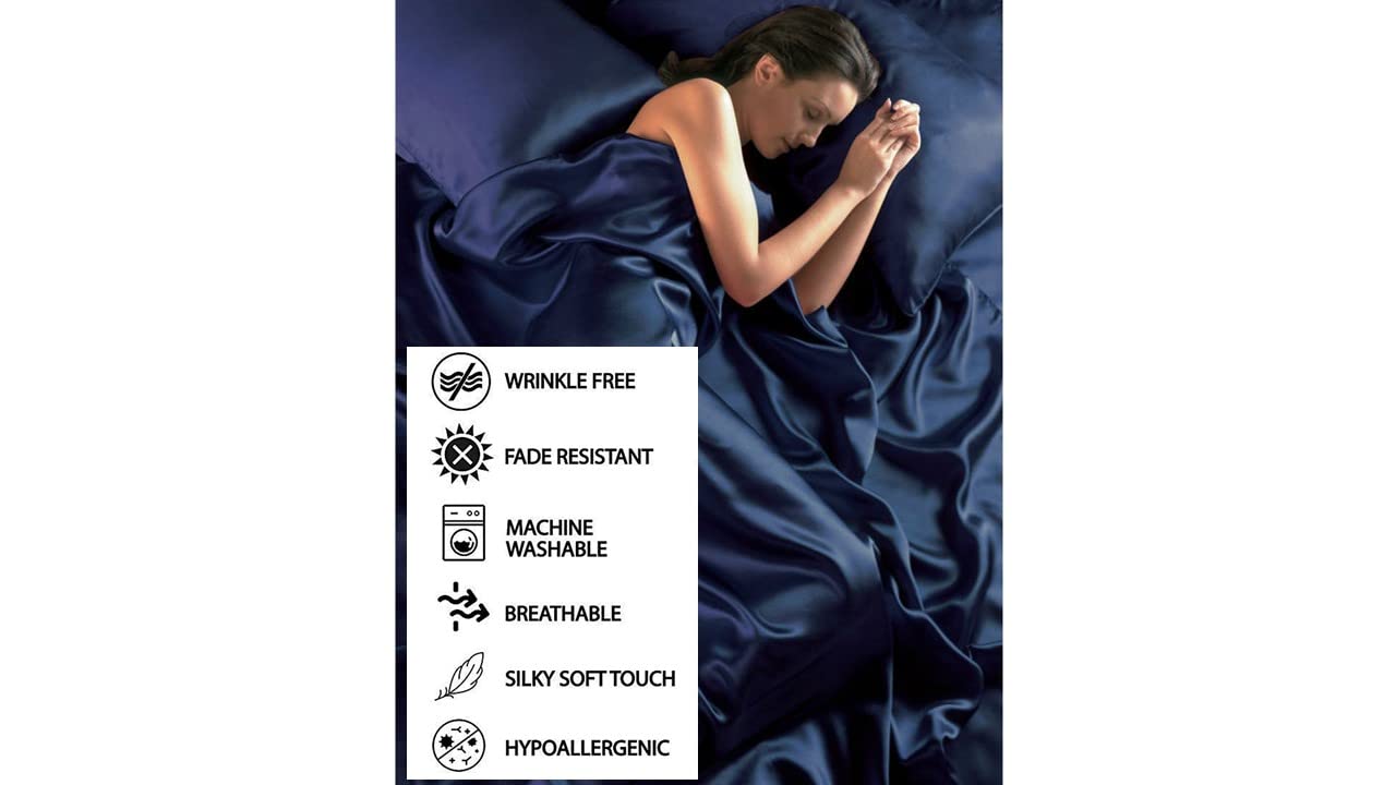 Luxury 100% Silk Satin Sheet Set 4Pcs - Full XL Size (54