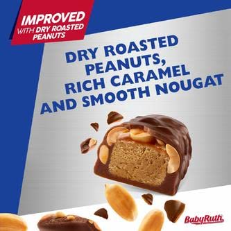 Baby Ruth Fun Size Chocolate Bars - Bulk Snack Candy for Parties & Gifts