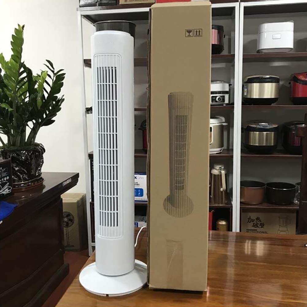 Bladeless Floor Air Conditioner Fan - Safe for Kids, Oscillating Tower Fan with Ultra Quiet Operation, 16-Inch Stand Cooling Fan for Office & Home Use (White, 81x16x14cm) - Perfect for Bedroom, Living Room & Workspace