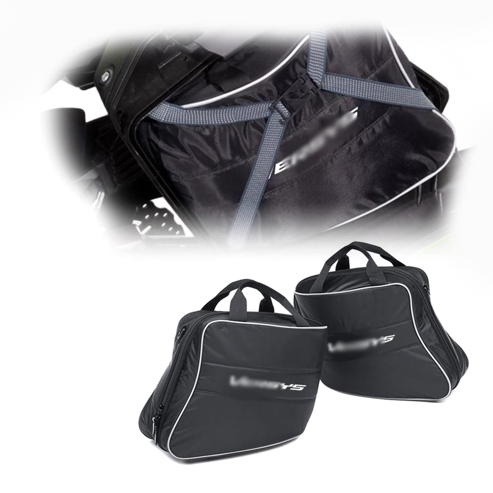 LZTIA Expandable Motorcycle Saddlebags & Inner Luggage Bags - Waterproof Black Trunk Storage for Kawasaki Ninja 1000, H2, Versys 650 & 1000 (Black) - Perfect for Long Rides, Touring & Adventure Motorcycle Travel