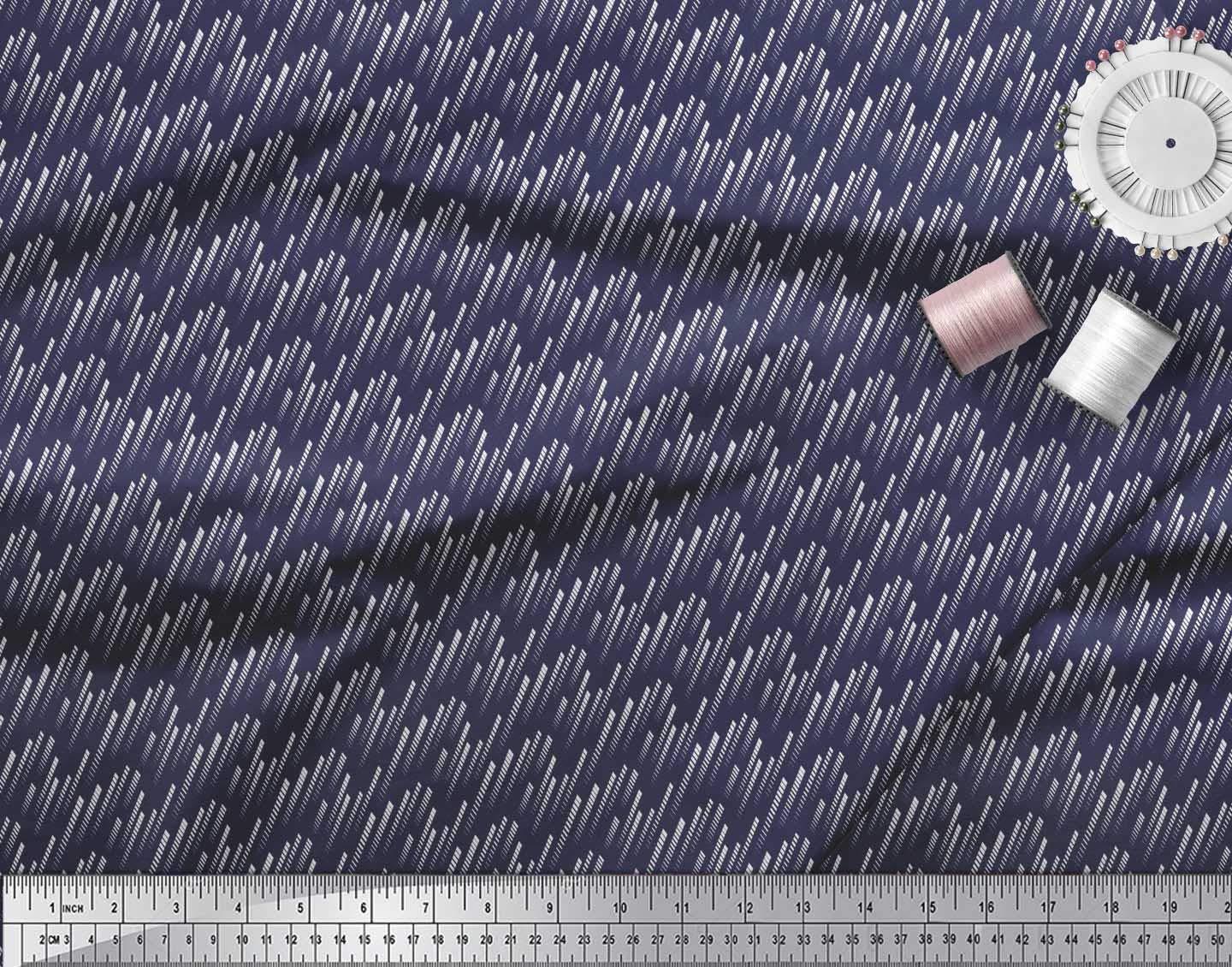 Soimoi Moss Georgette Brown Fabric by The Yard - 42 Inch Wide Diagonal Line Small Pattern Printed Fabric for Dresses, Scarves & Home Decor | Modern Chic Textile Material