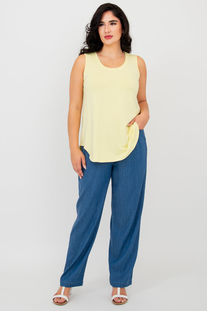 Stylish Jazz Tank Top in Sunshine Yellow - Soft Bamboo Fabric for Women - Perfect for Summer Outfits, Music Festivals & Casual Wear