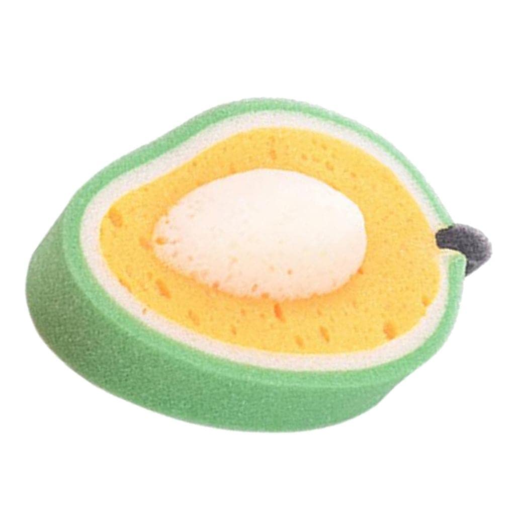 Cartoon Fruit Shaped Bath Sponge for Kids - Soft Dishwashing Sponge with Mango Design | Fun Bath Time & Kitchen Cleaning Tool for Children