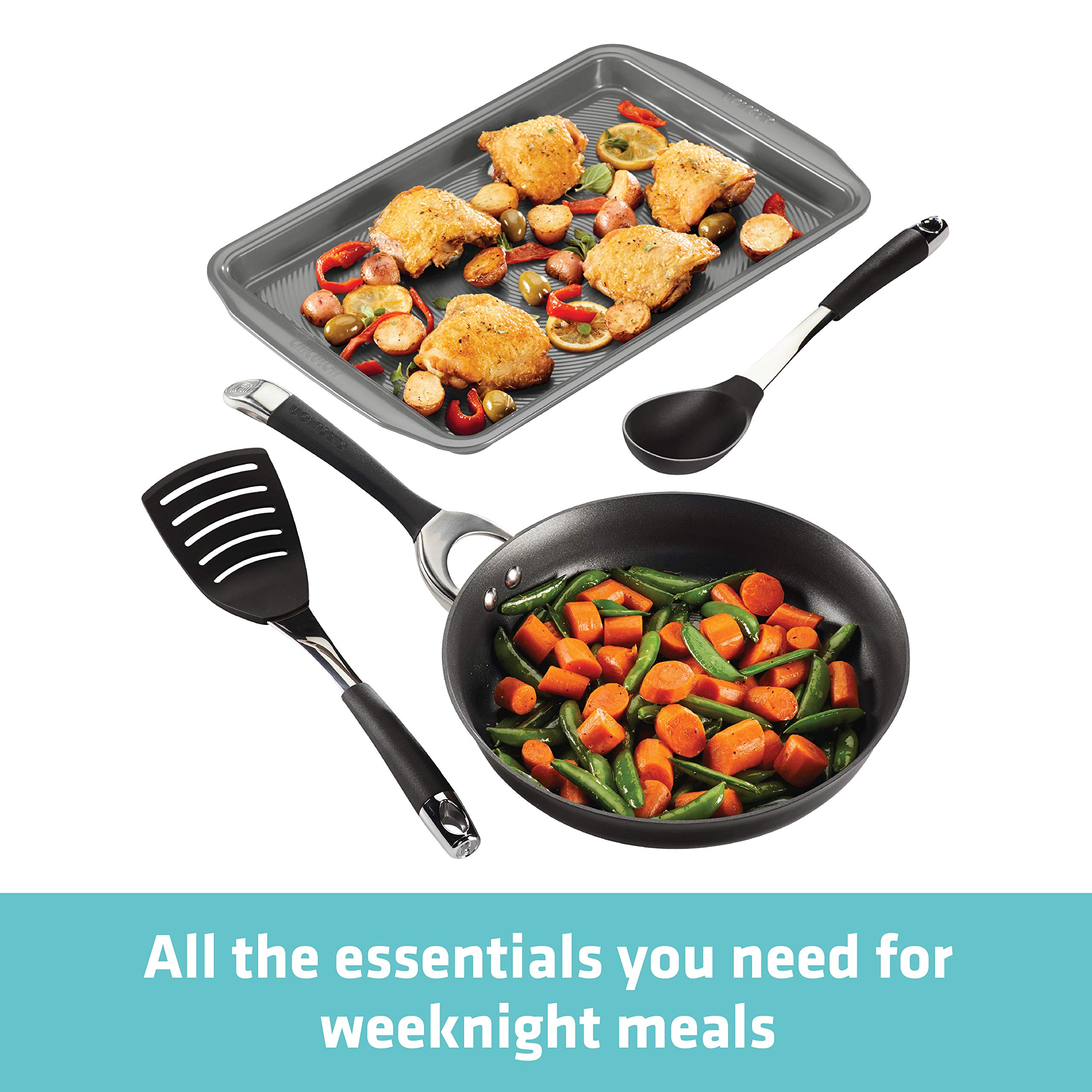 Circulon 87535 4-Piece Nonstick Cookware Set - Hard Anodized Symmetry Pots and Pans Set, Black | Perfect for Sauteing, Frying & Everyday Cooking