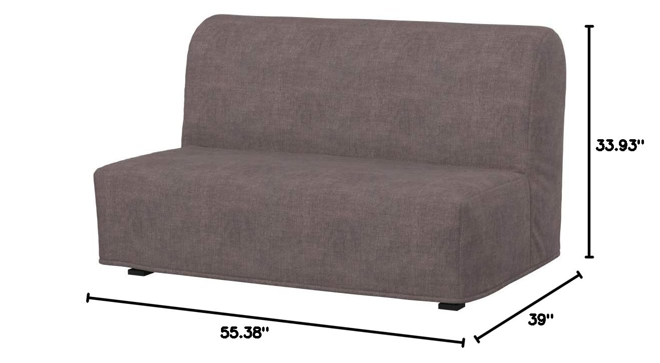Replacement Cover for Lycksele 2-Seat Sofa Bed - Soft Chocolate Fabric - Compatible with IKEA Lycksele Lovas - Perfect for Living Room, Guest Room & Small Spaces