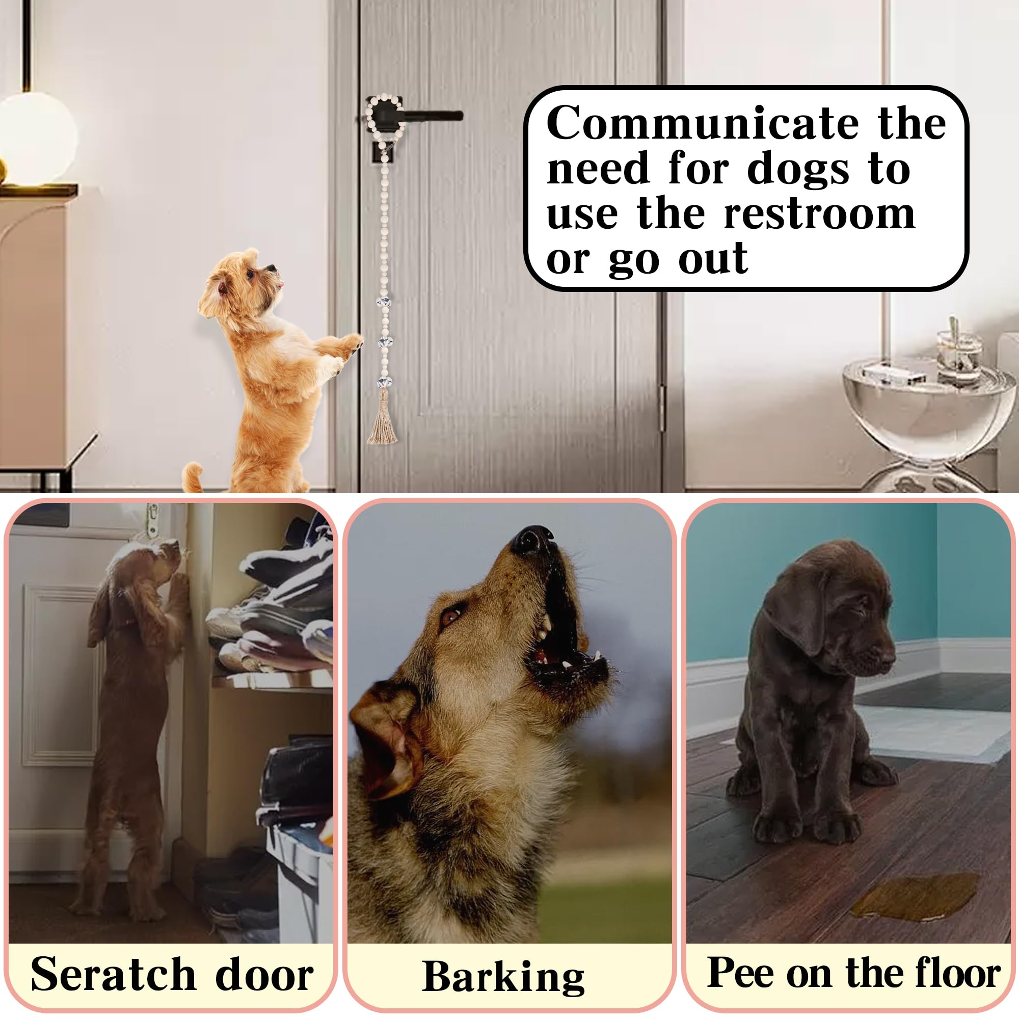**Meplait Adjustable Dog Doorbell for Potty Training - 9 Bells Hanging Pet Doorbell for Small, Medium & Large Dogs (Nature) - Perfect for Indoor/Outdoor Training & Easy Housebreaking**