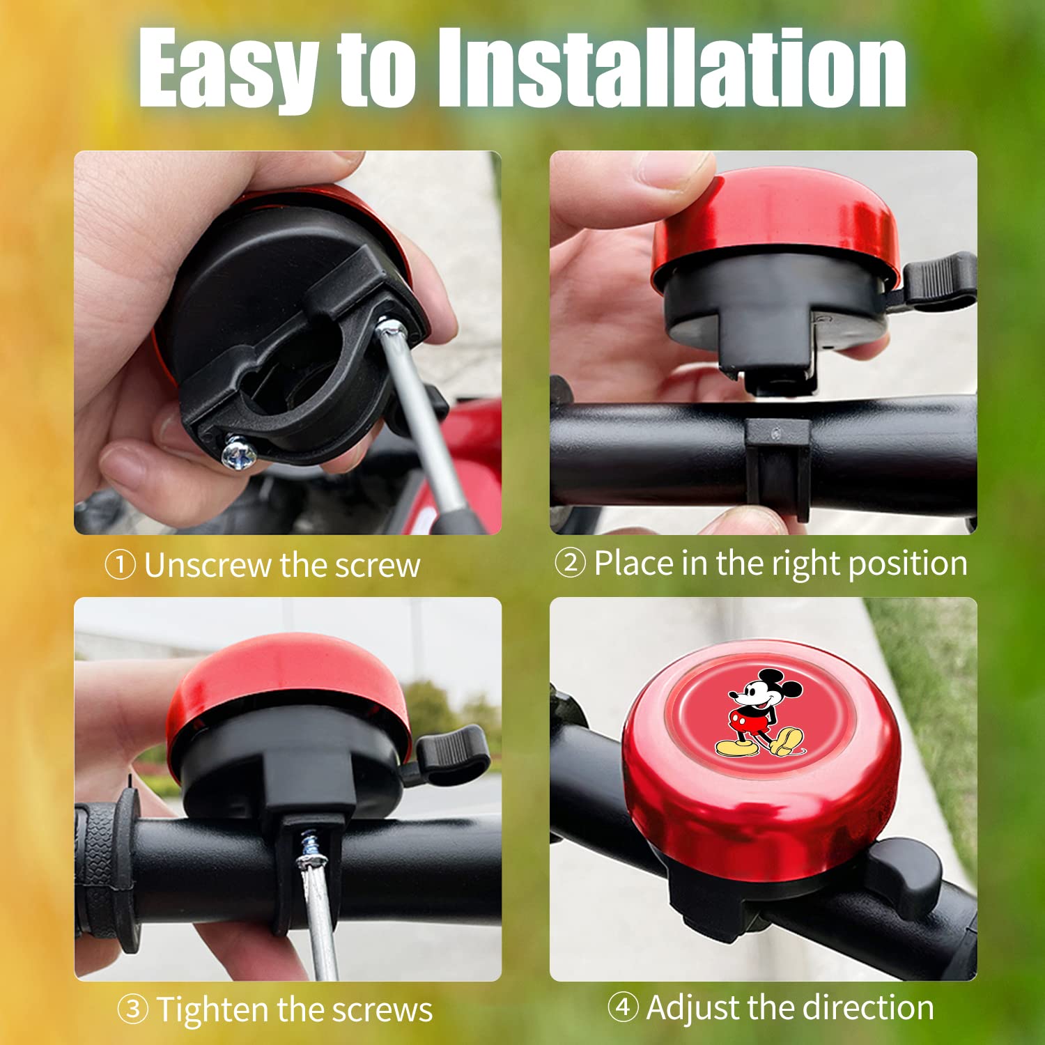 **Akkya Bike Bell - Cute Cartoon Bicycle Horn for Kids & Adults - Durable Cycling Accessory for Mountain, Electric & Scooter Bikes - Perfect for Women, Men, Girls & Boys - Ideal for Commuting, Trail Riding & Urban Cycling**
