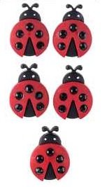 Ladybug Buttons Set - Red & Black Sewing Buttons for DIY Crafts, Clothing, and Accessories - Perfect for Scrapbooking, Quilting, and Home Decor Projects