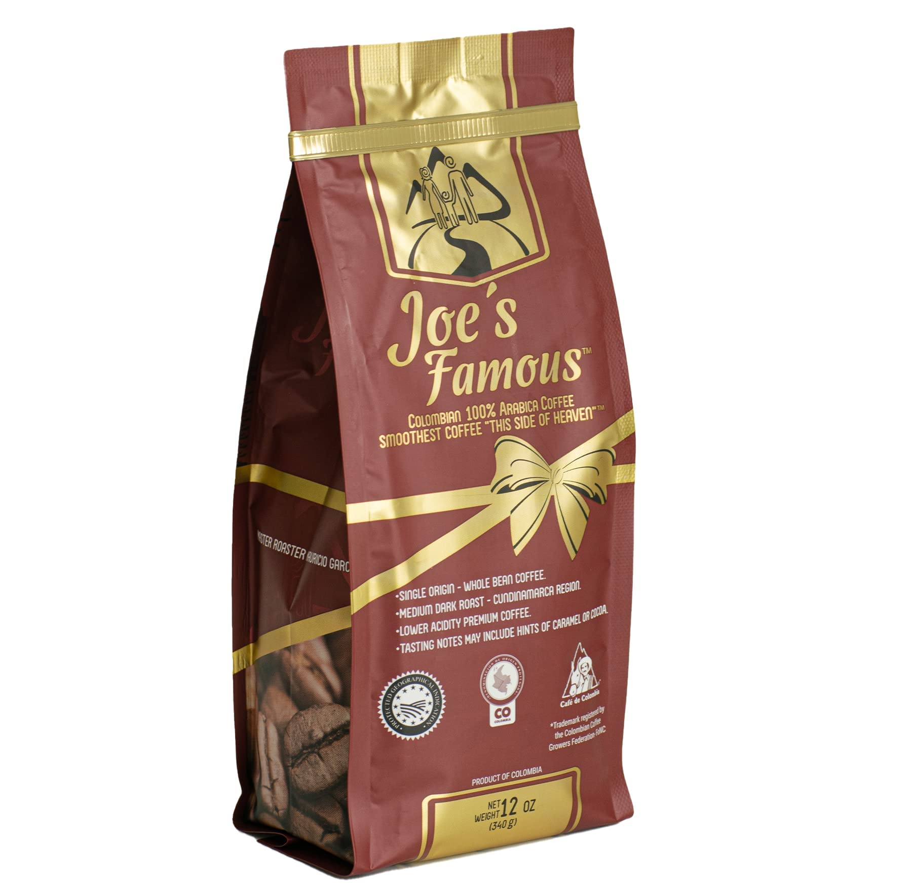 Premium Colombian 100% Arabica Whole Bean Coffee - Single Origin, Low Acidity, Micro-Roasted at High Altitude | Gourmet Coffee Beans 12 Oz | Perfect for Home Brewing, Office Use & Gifts