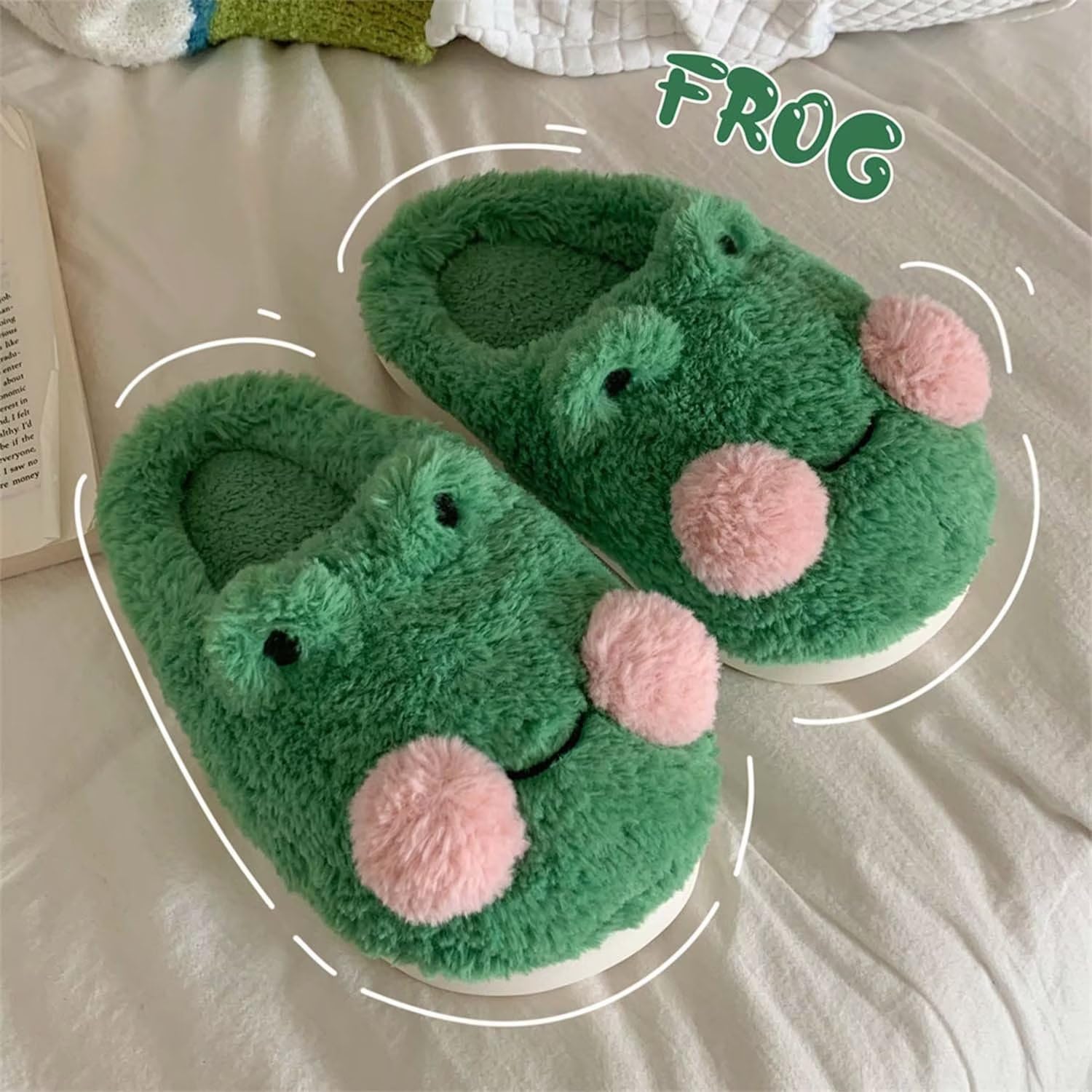 QSKPC Women's Fuzzy Memory Foam Slippers - Cozy Animal House Shoes for Indoor & Outdoor Use - Perfect for Bedroom, Lounge & Home Comfort