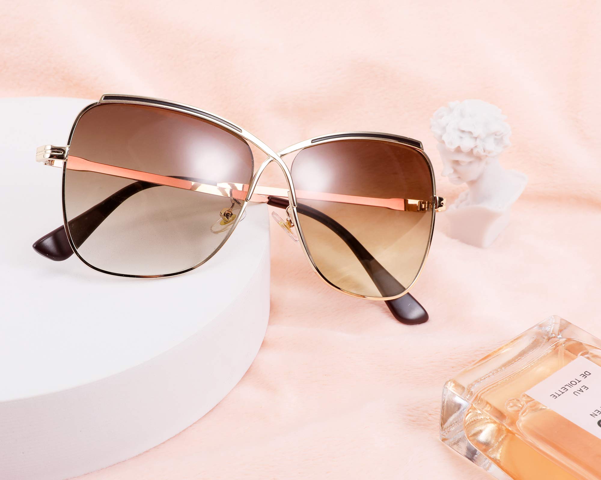 FEISEDY Oversized Classic Pilot Sunglasses UV400 Protection - Trendy X-Shape Design for Women & Men - Perfect for Outdoor Activities, Beach, Driving & Fashion Accessories