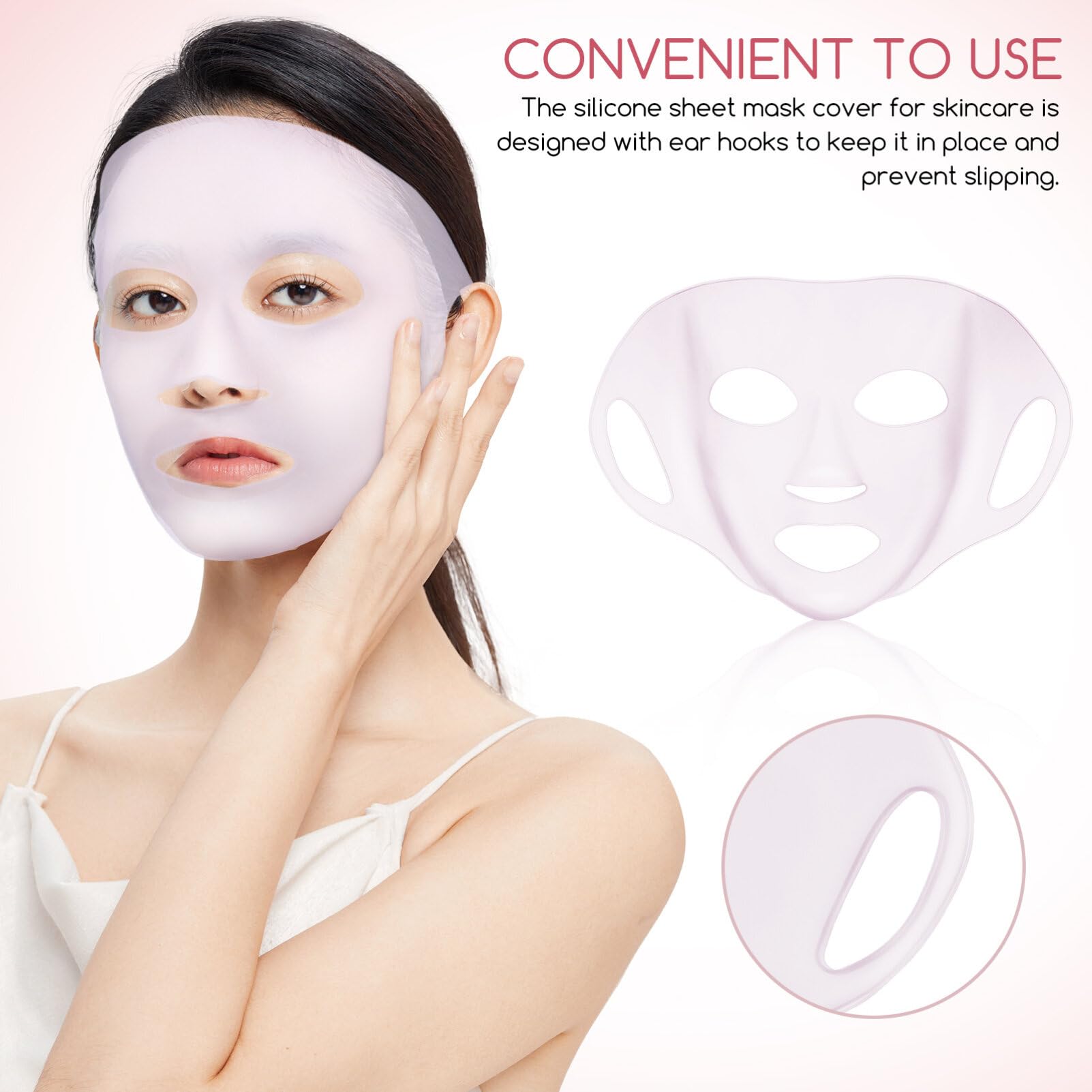 5 Pack Reusable Silicone Face Mask Cover for Skin Care & Moisturizing - Perfect for Spa, Skincare Routine & At-Home Facial Treatments